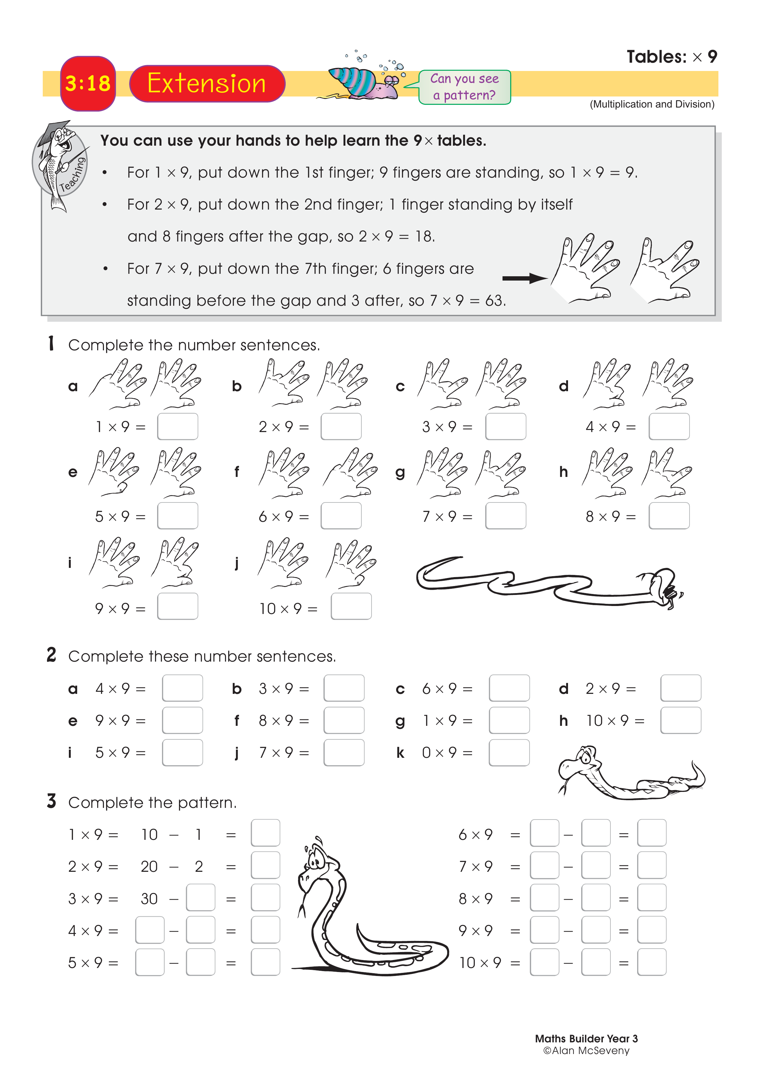 Tables: x 9 — worksheet preview