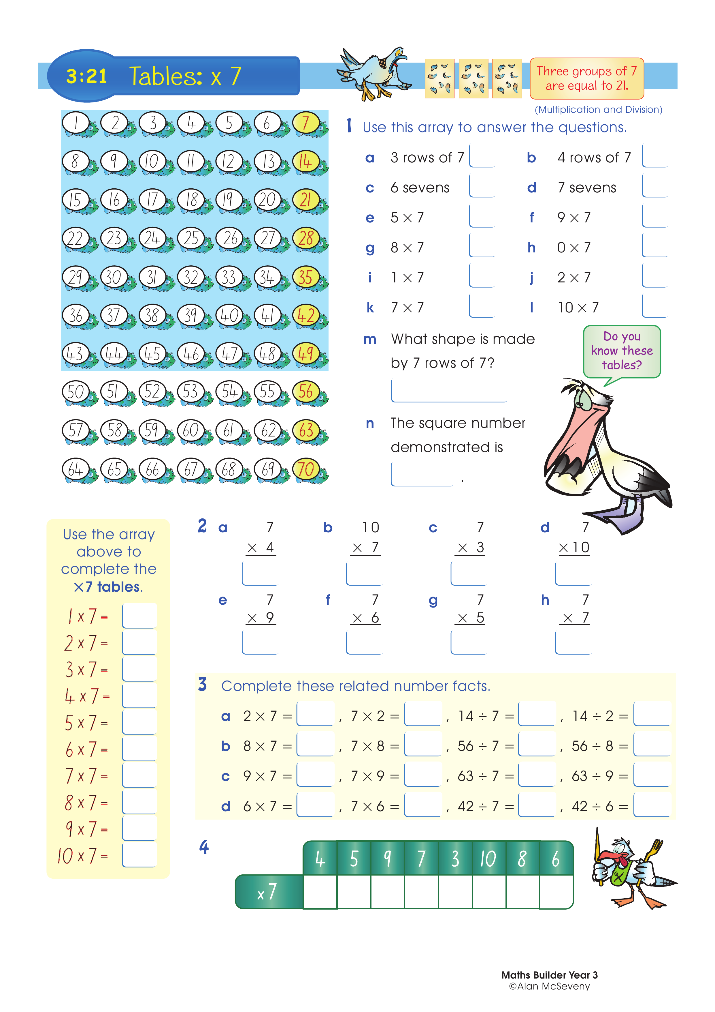 Tables: x 7 — worksheet preview