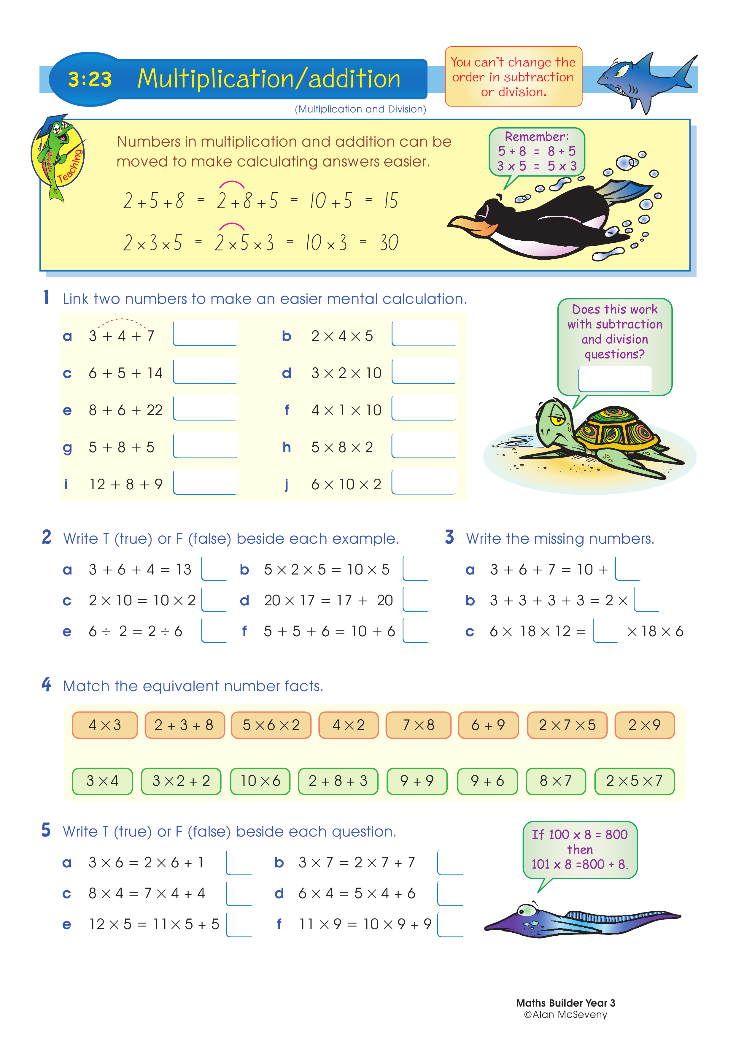 Multiplication/addition — worksheet preview
