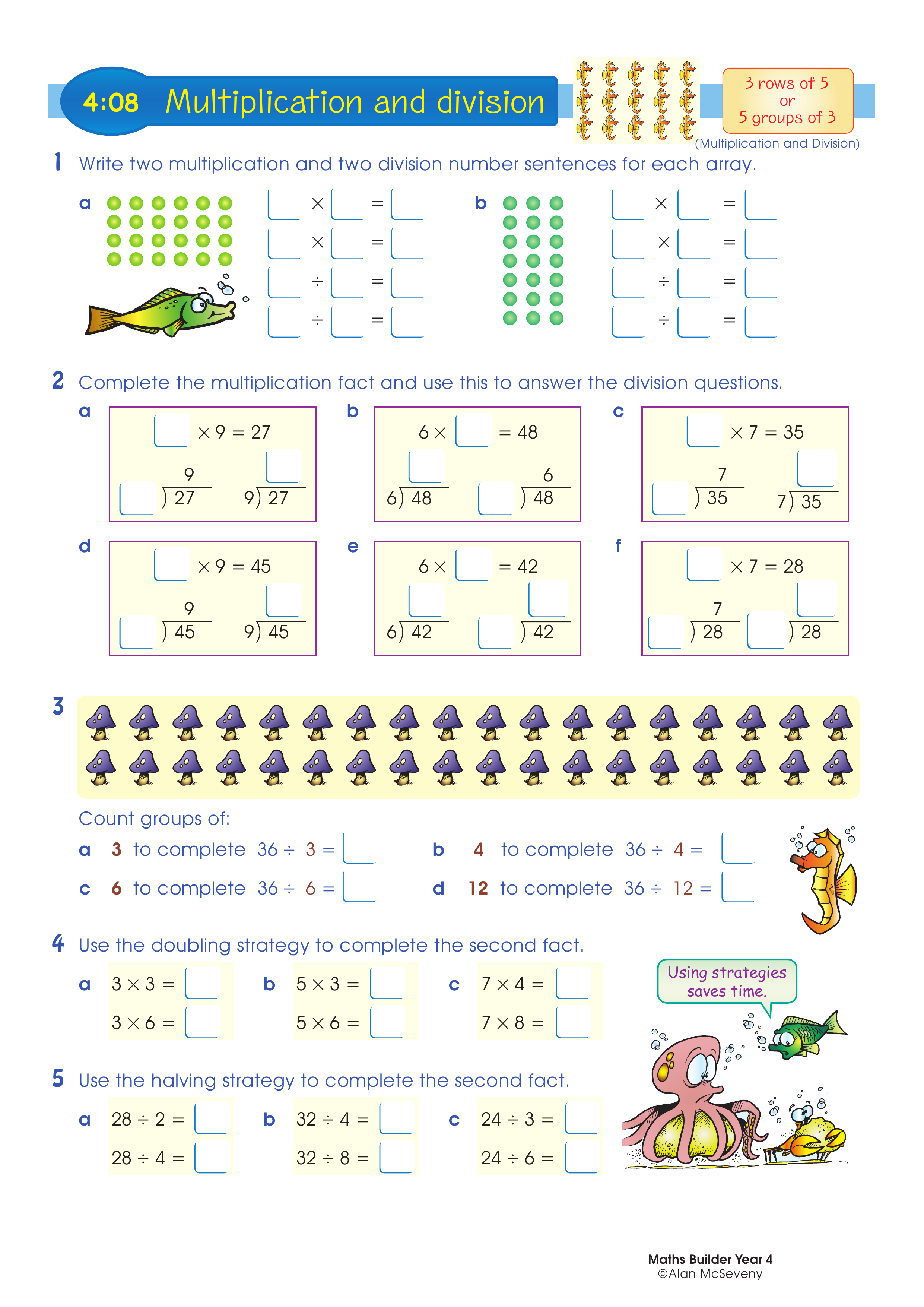 Multiplication and division — worksheet preview