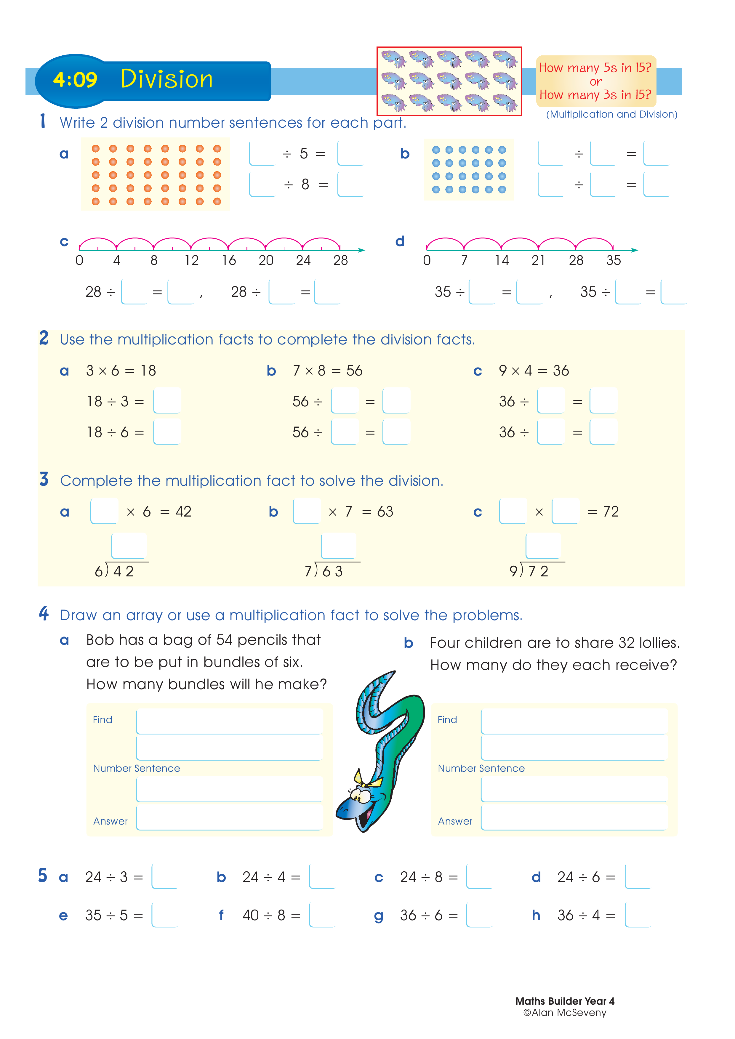 Division — worksheet preview