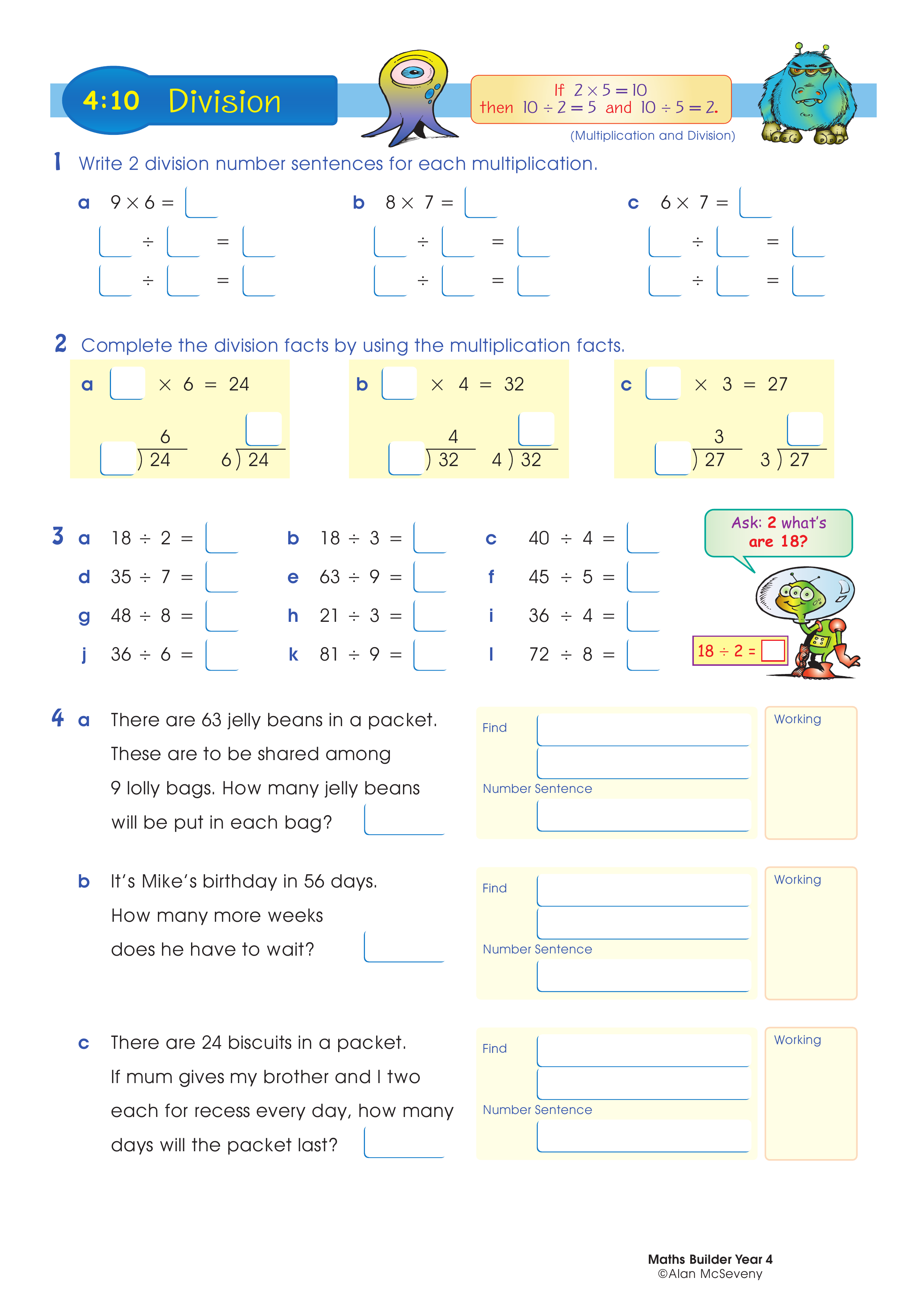 Division — worksheet preview