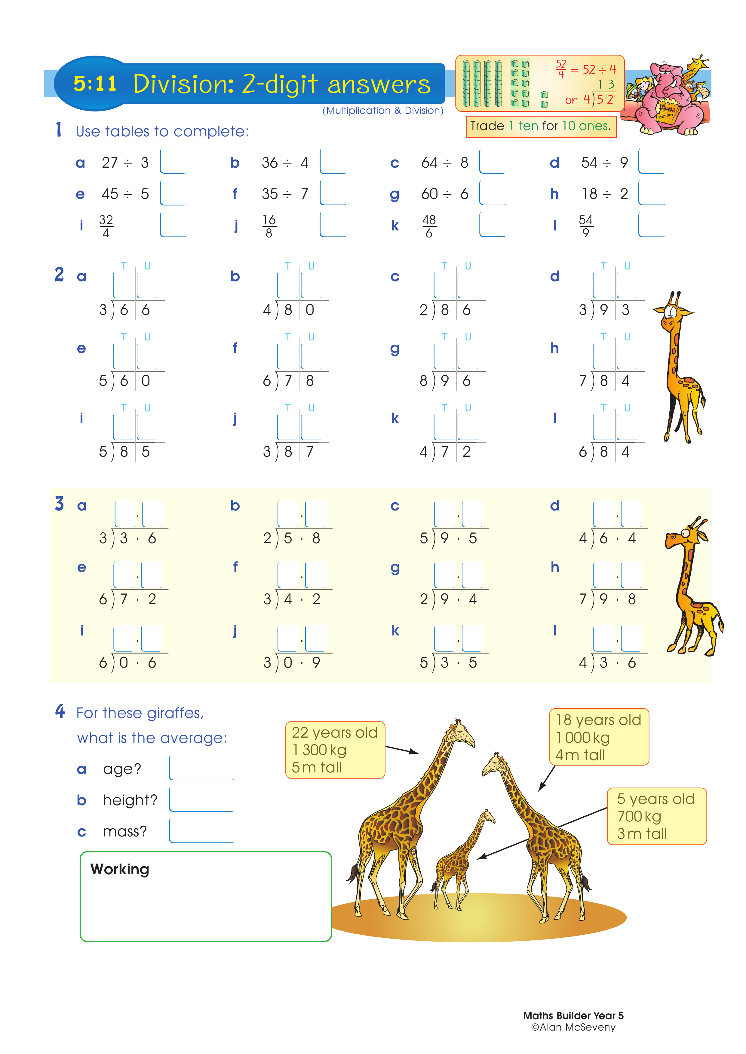Division: 2-digit answers — worksheet preview
