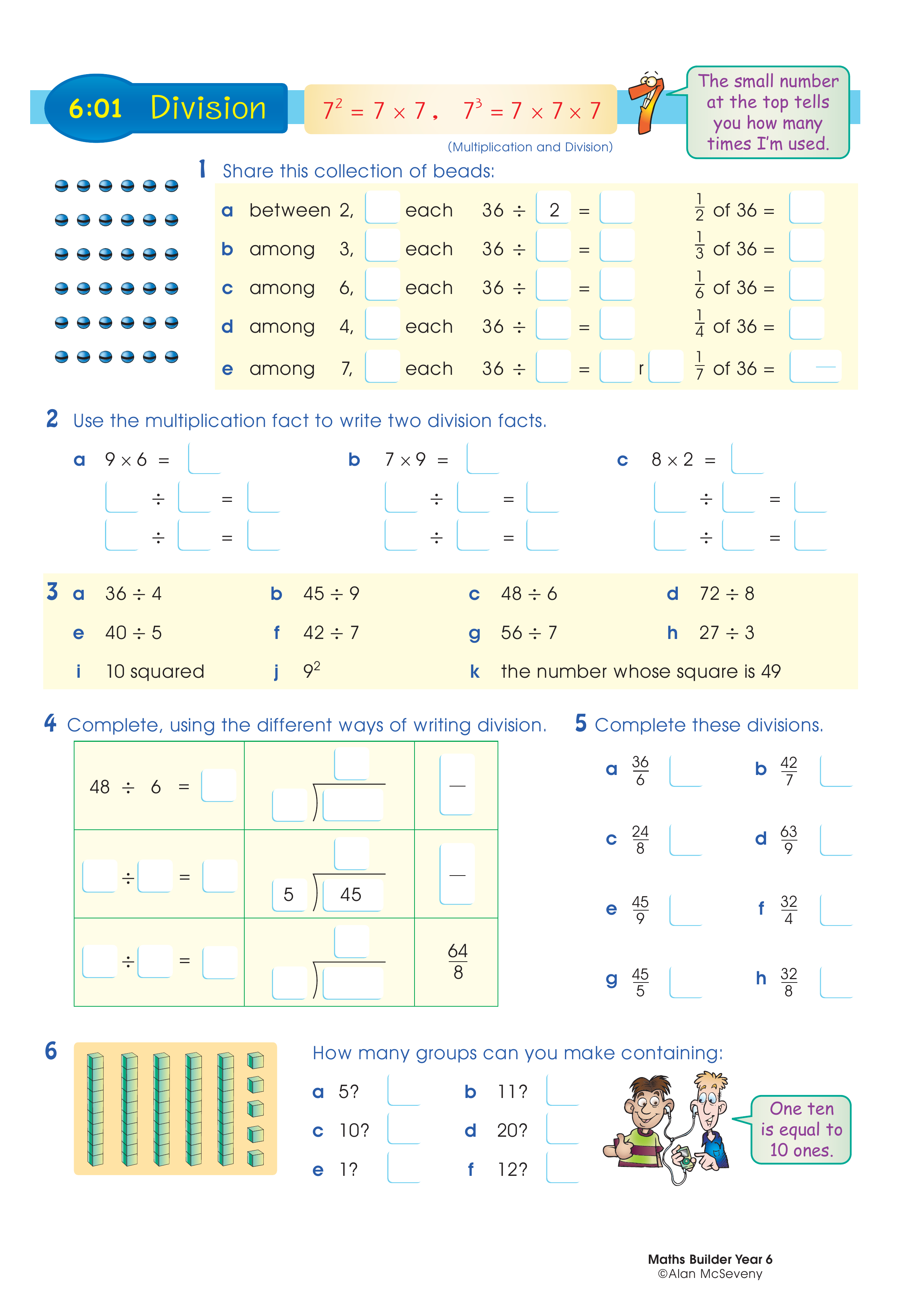Division — worksheet preview