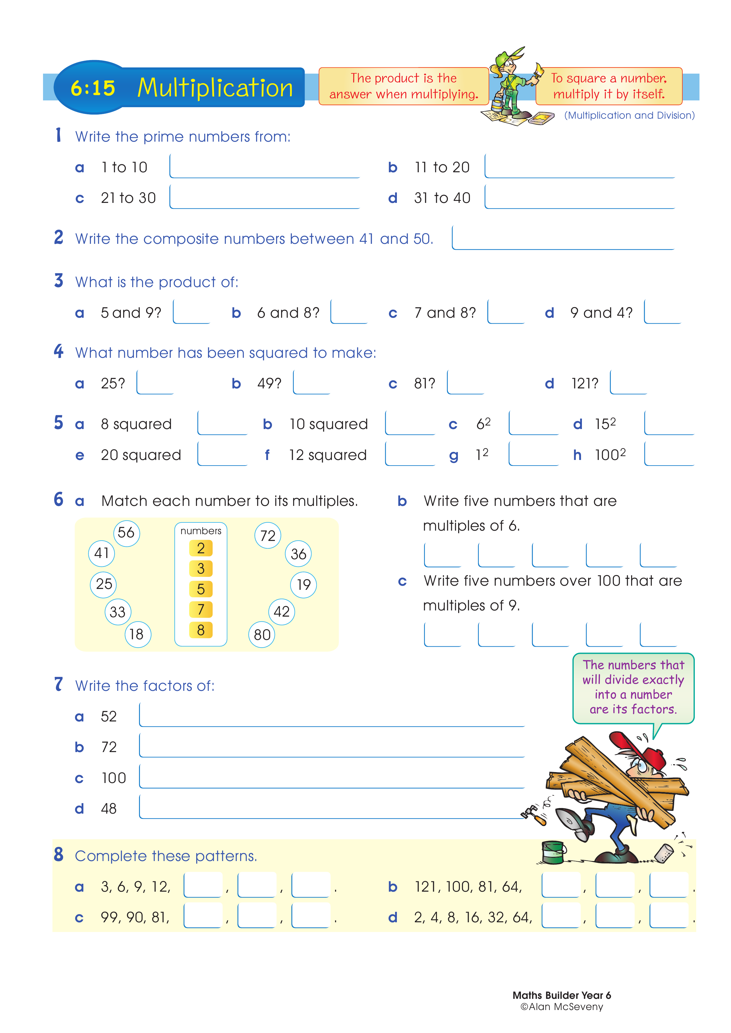 Multiplication — worksheet preview