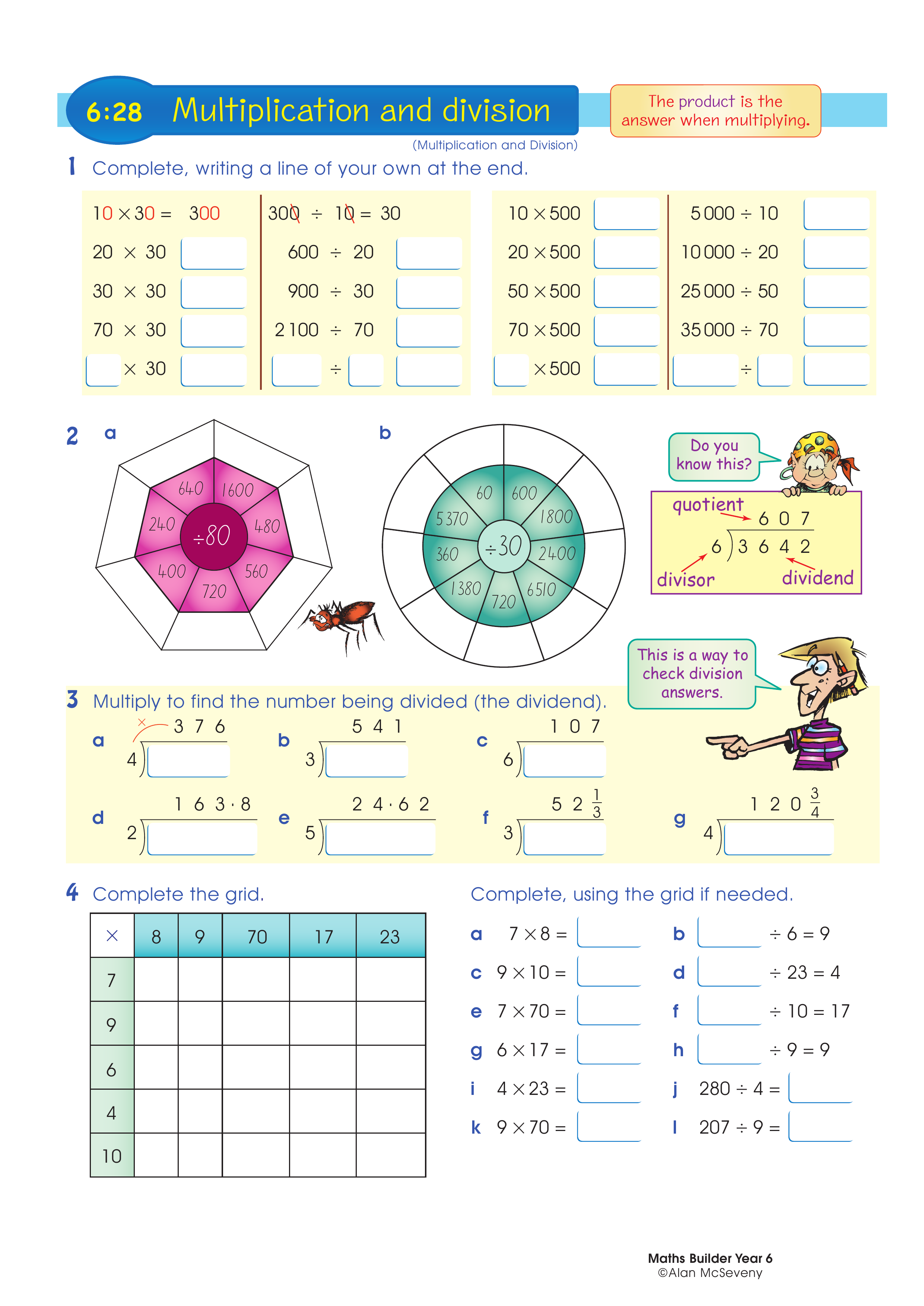 Multiplication and division — worksheet preview