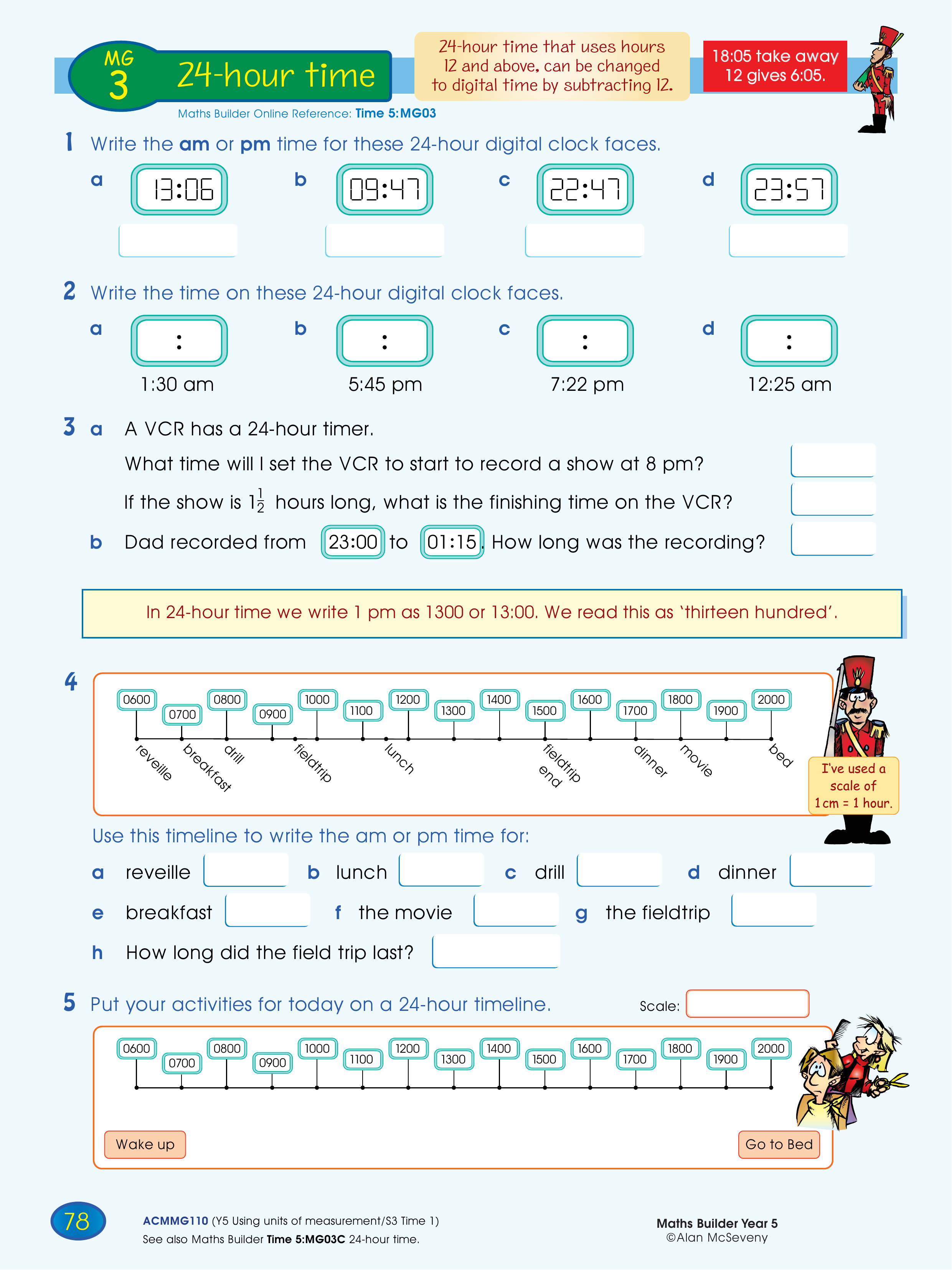 24-hour time — worksheet preview