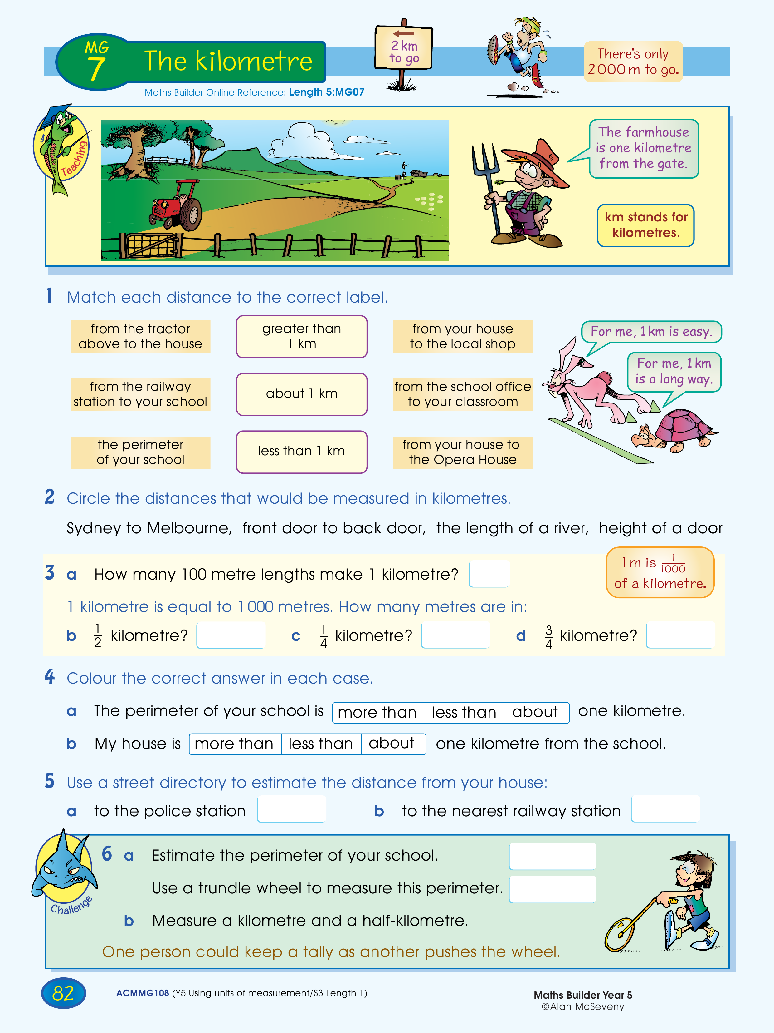 The kilometre — worksheet preview