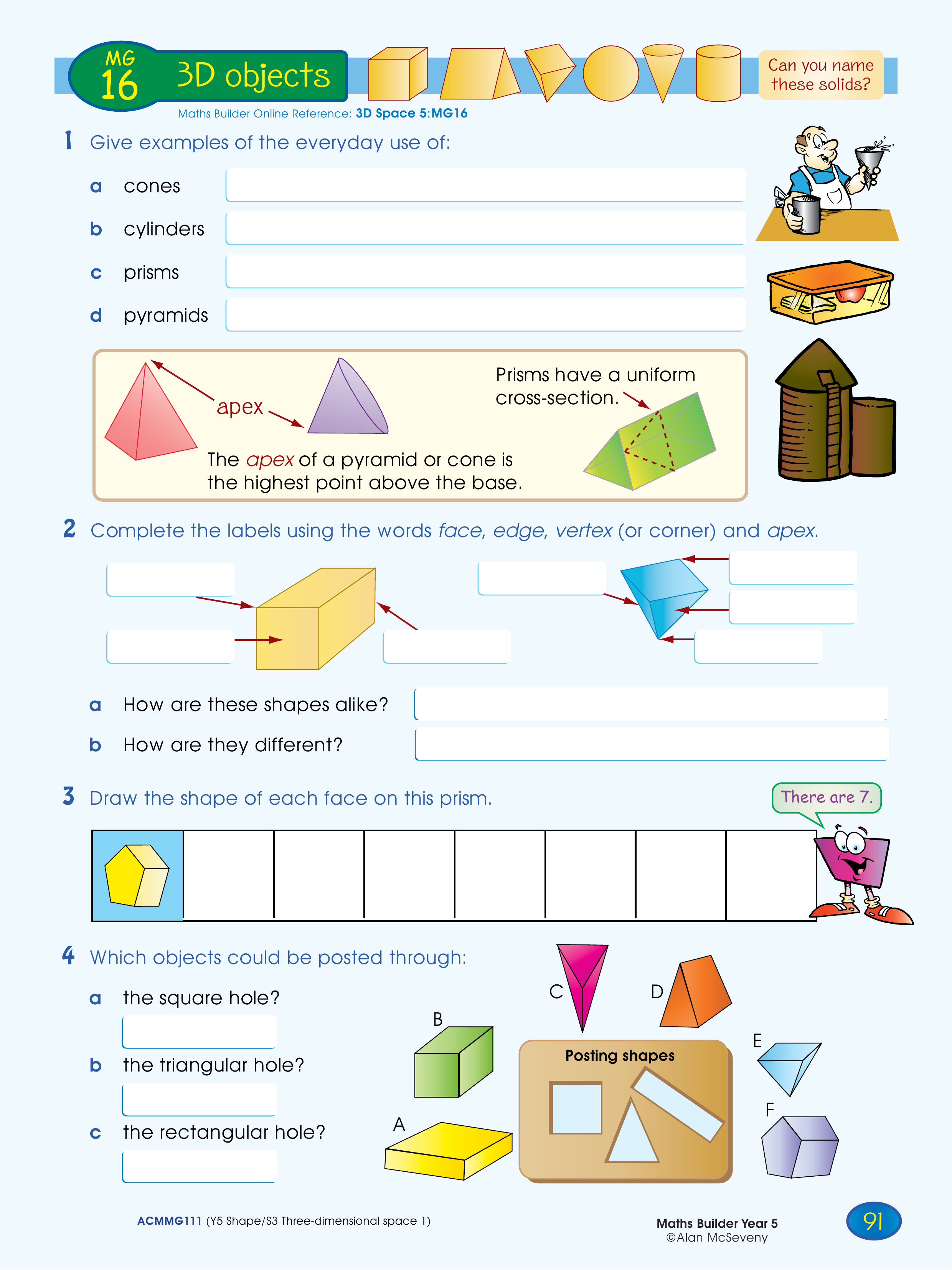 3D objects — worksheet preview