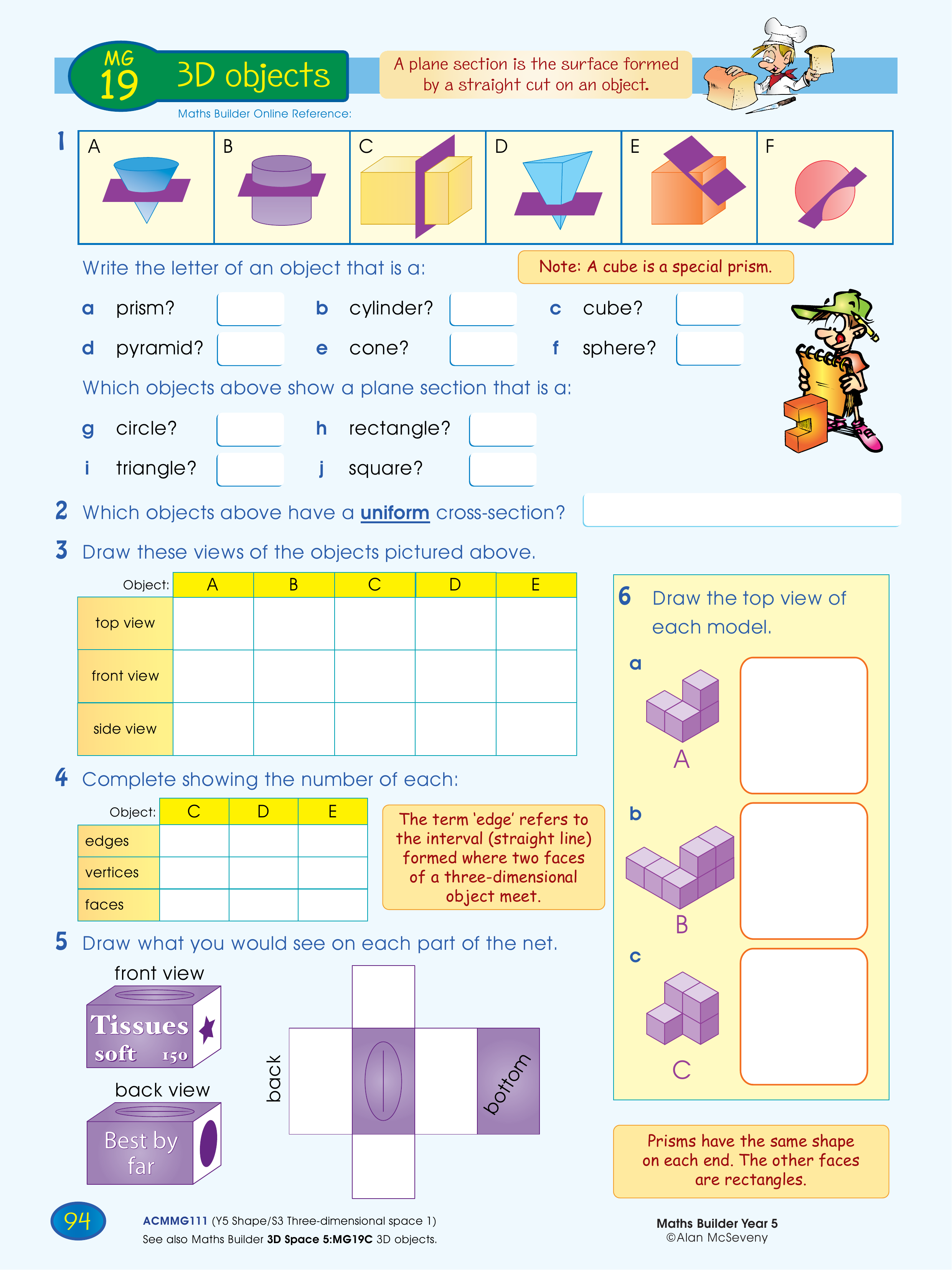 3D objects — worksheet preview