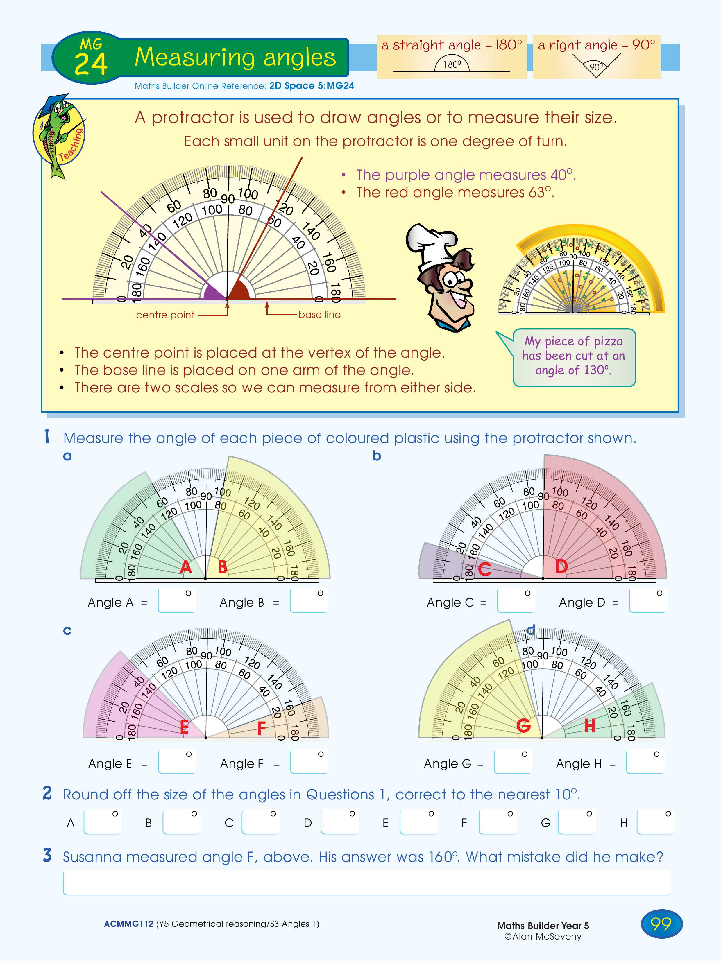Measuring angles — worksheet preview
