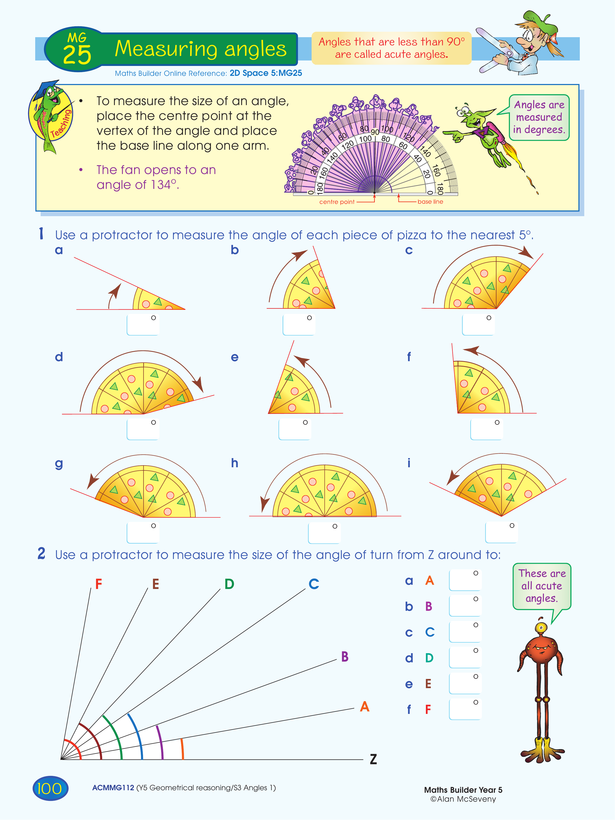 Measuring angles — worksheet preview