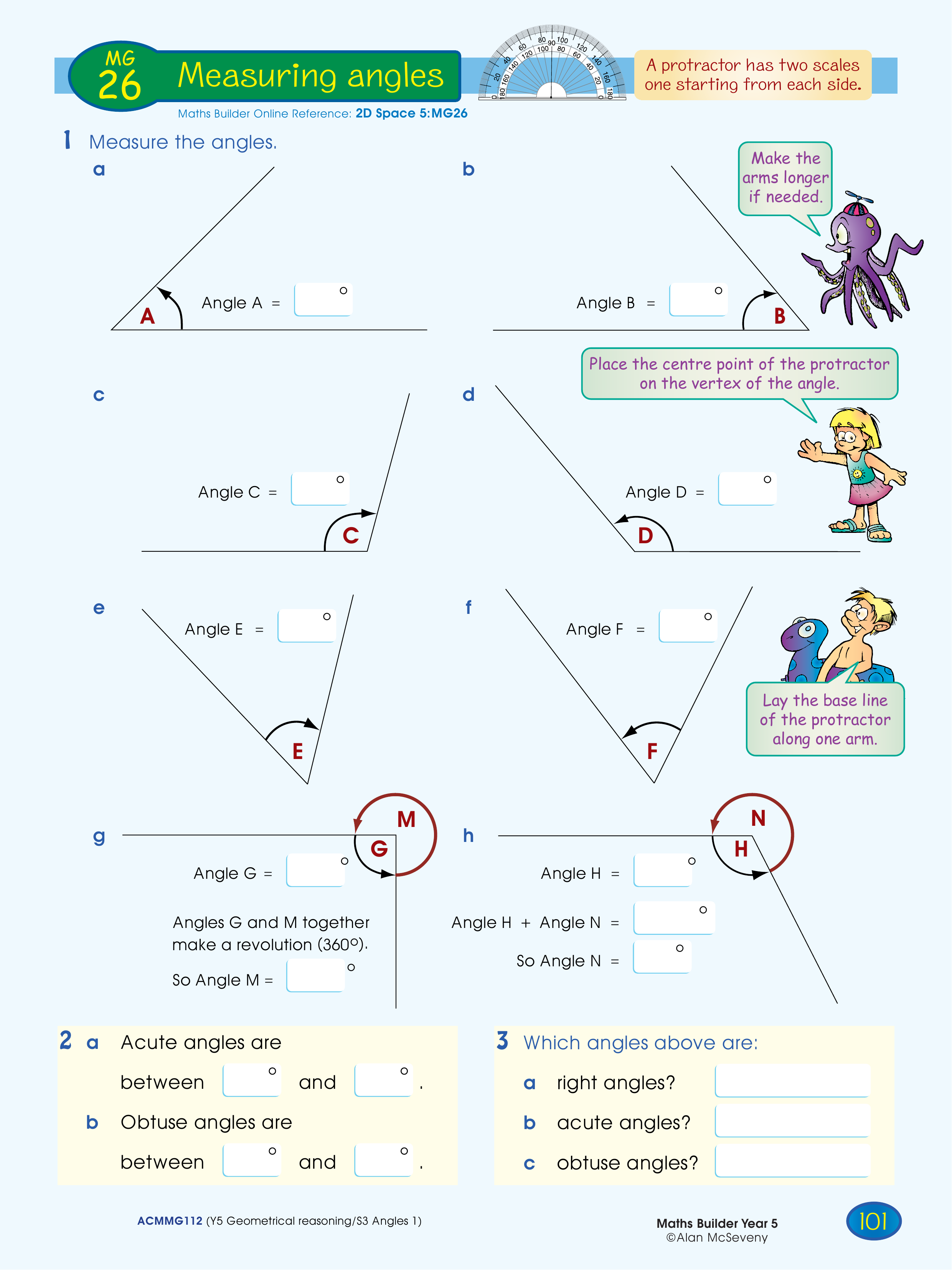 Measuring angles — worksheet preview
