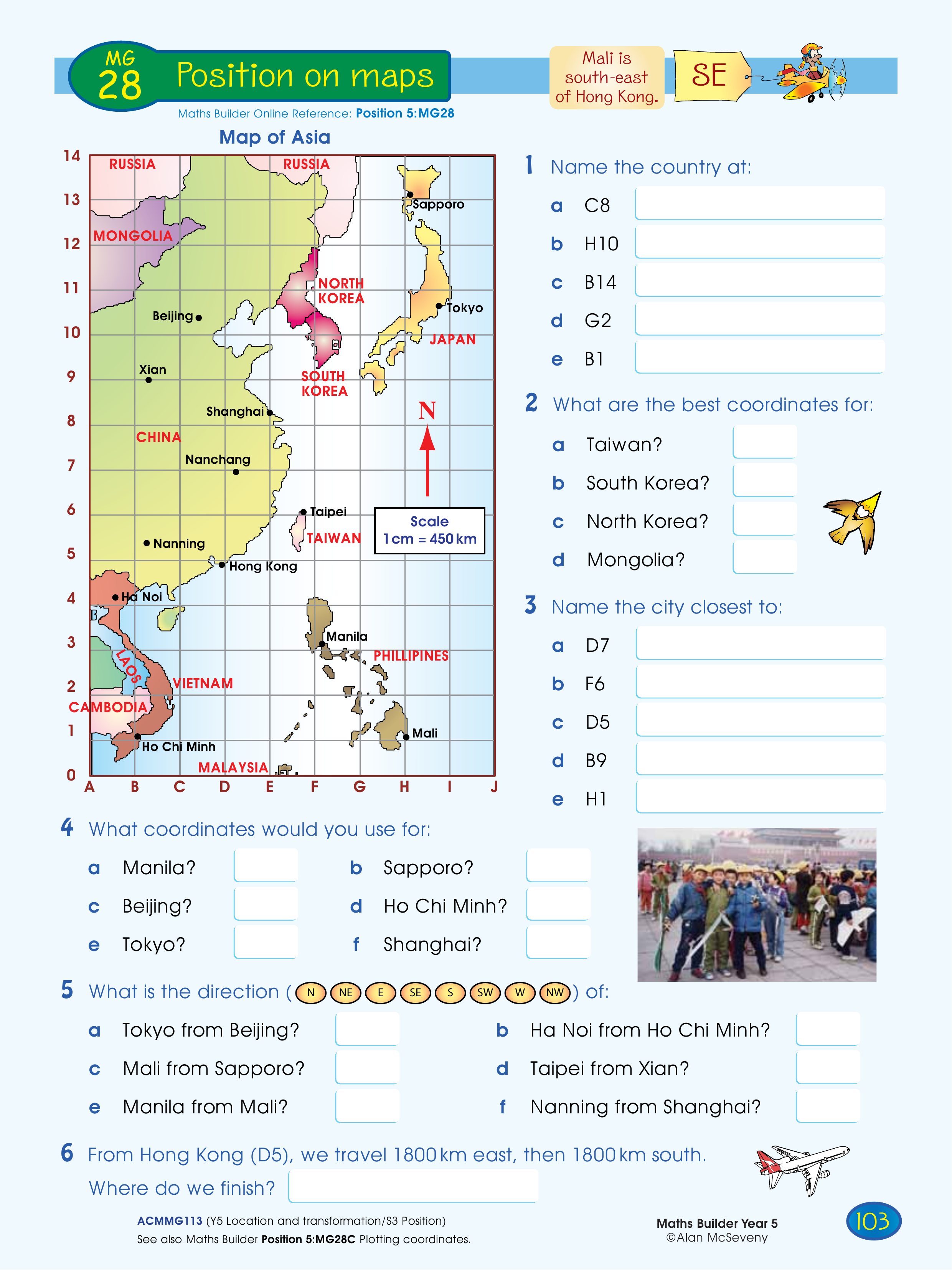 Position on maps — worksheet preview