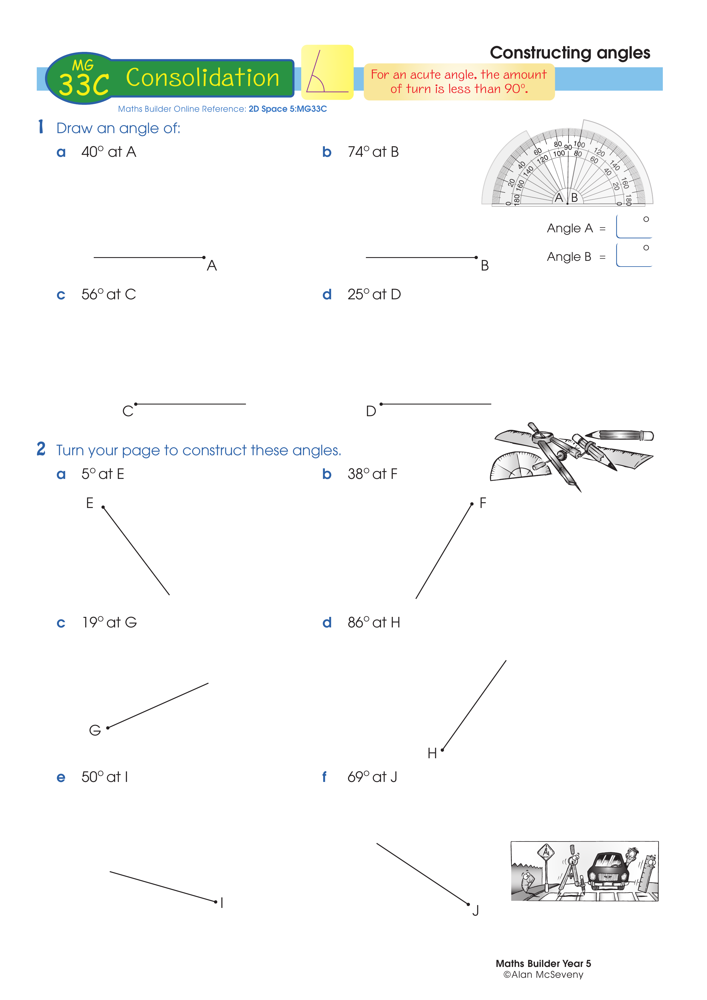 Constructing angles — worksheet preview