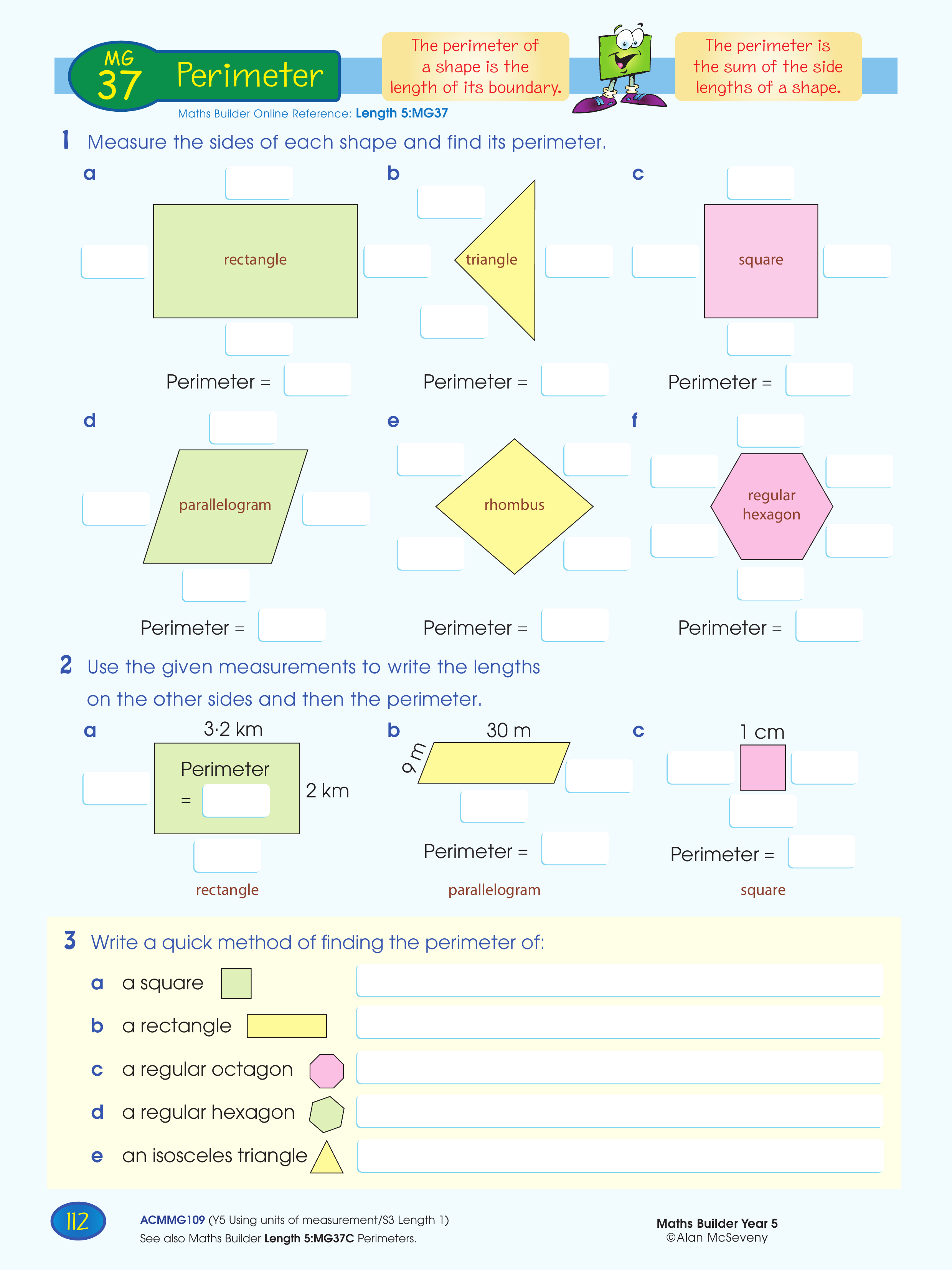 Perimeter — worksheet preview