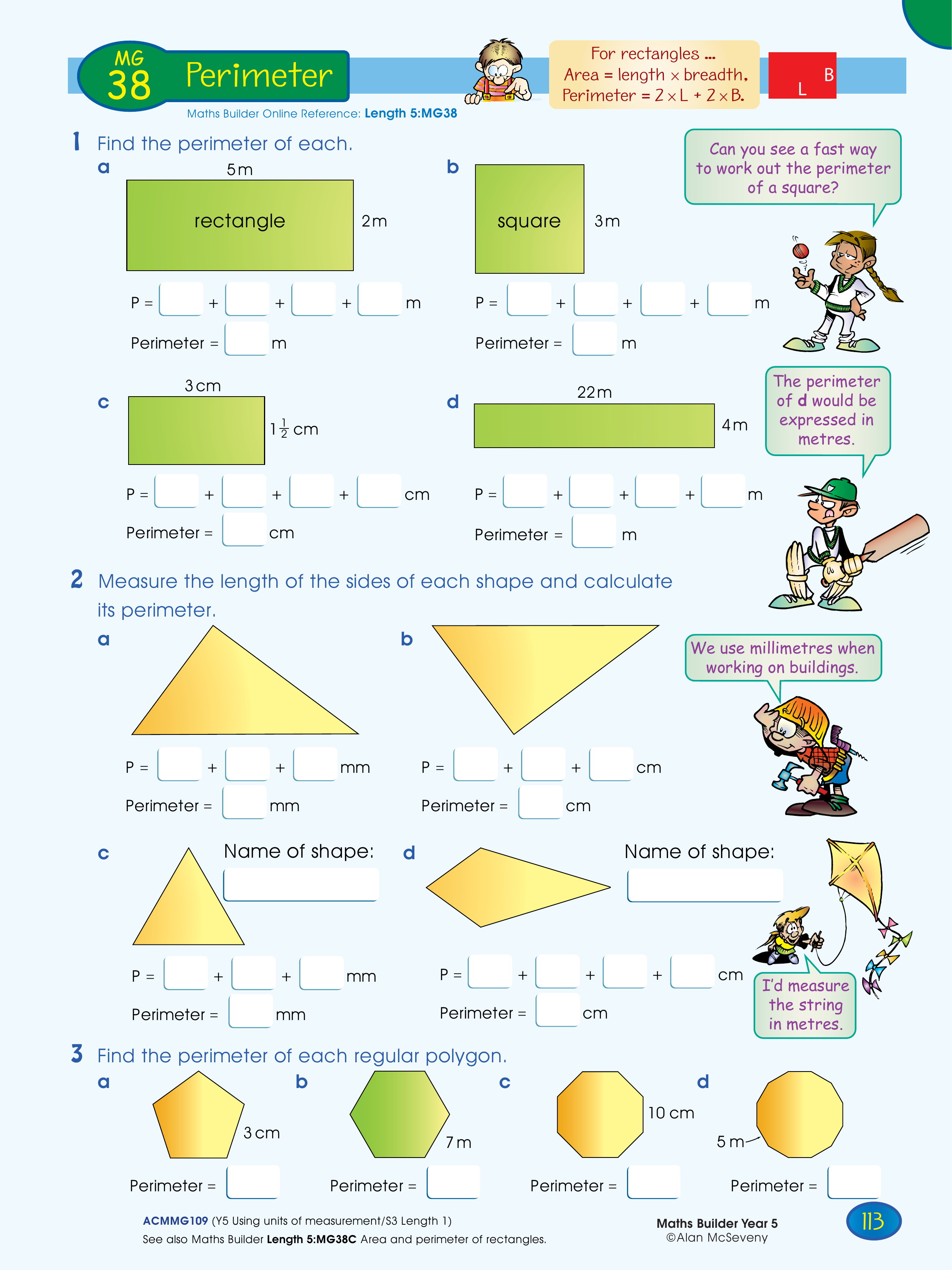 Perimeter — worksheet preview