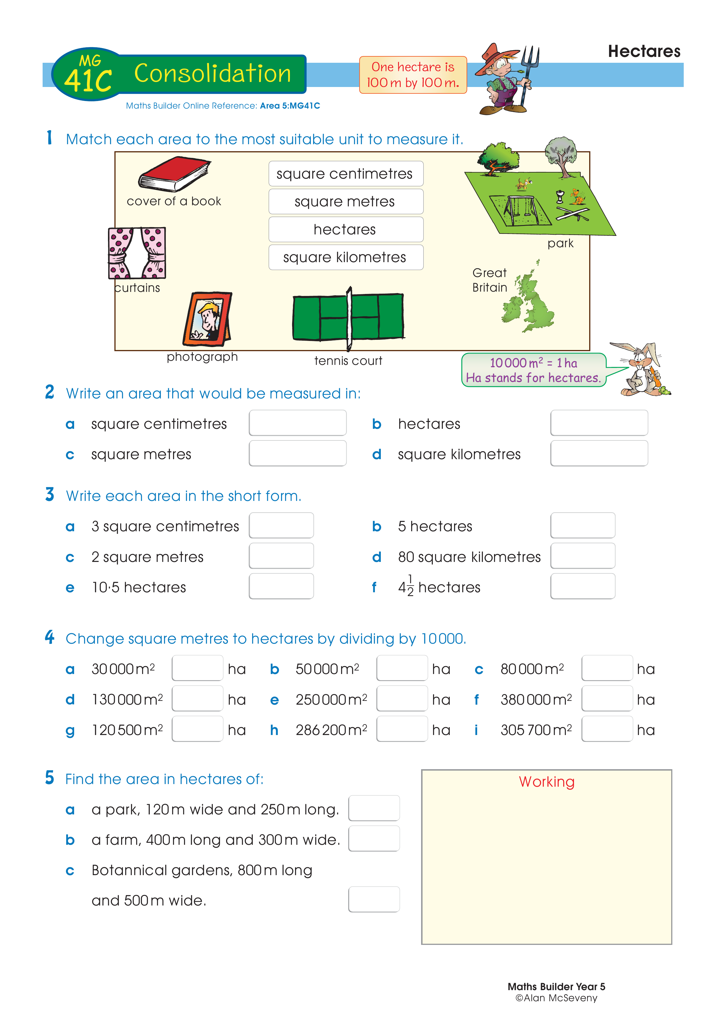 Hectares — worksheet preview
