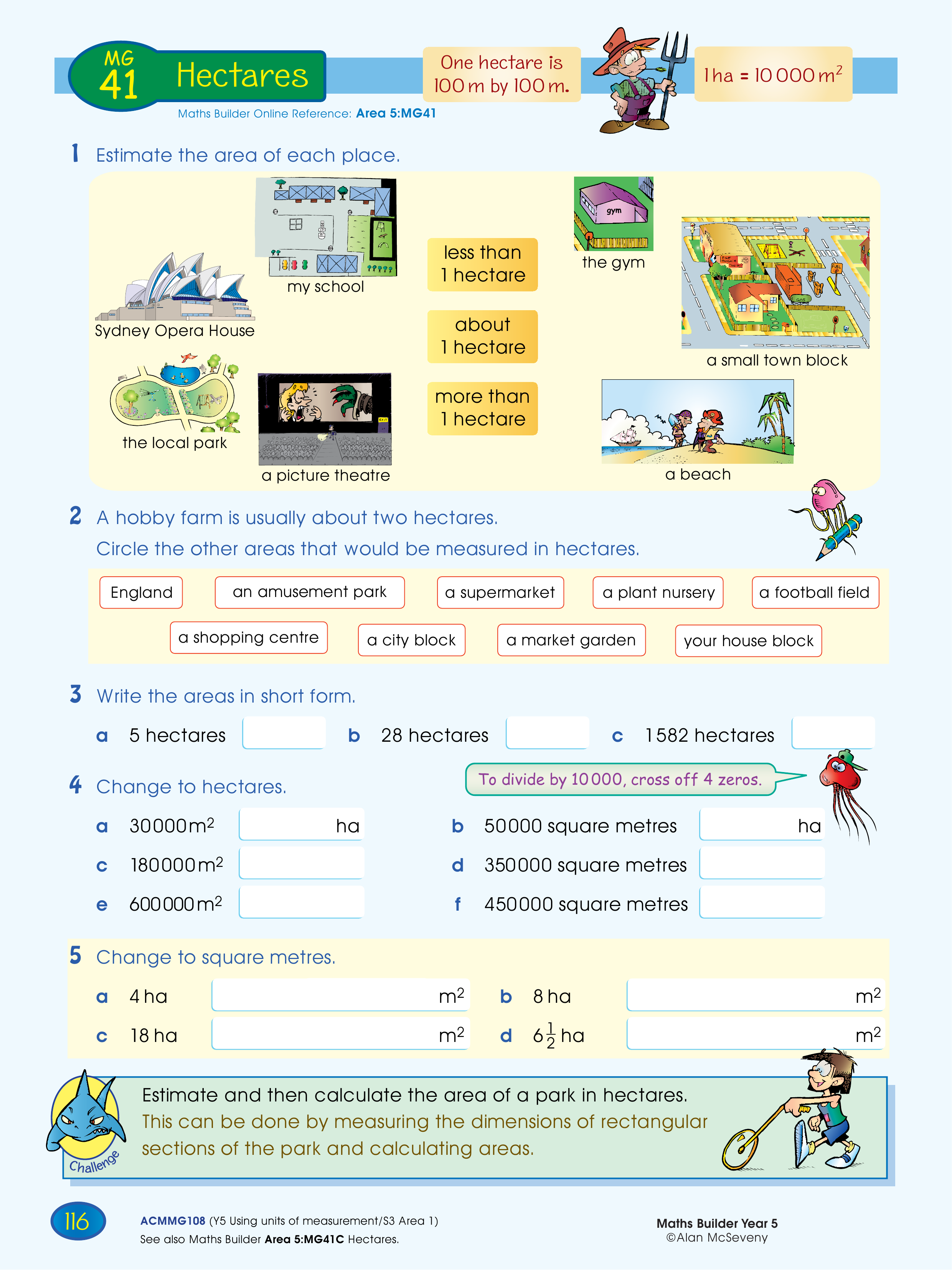 Hectares — worksheet preview