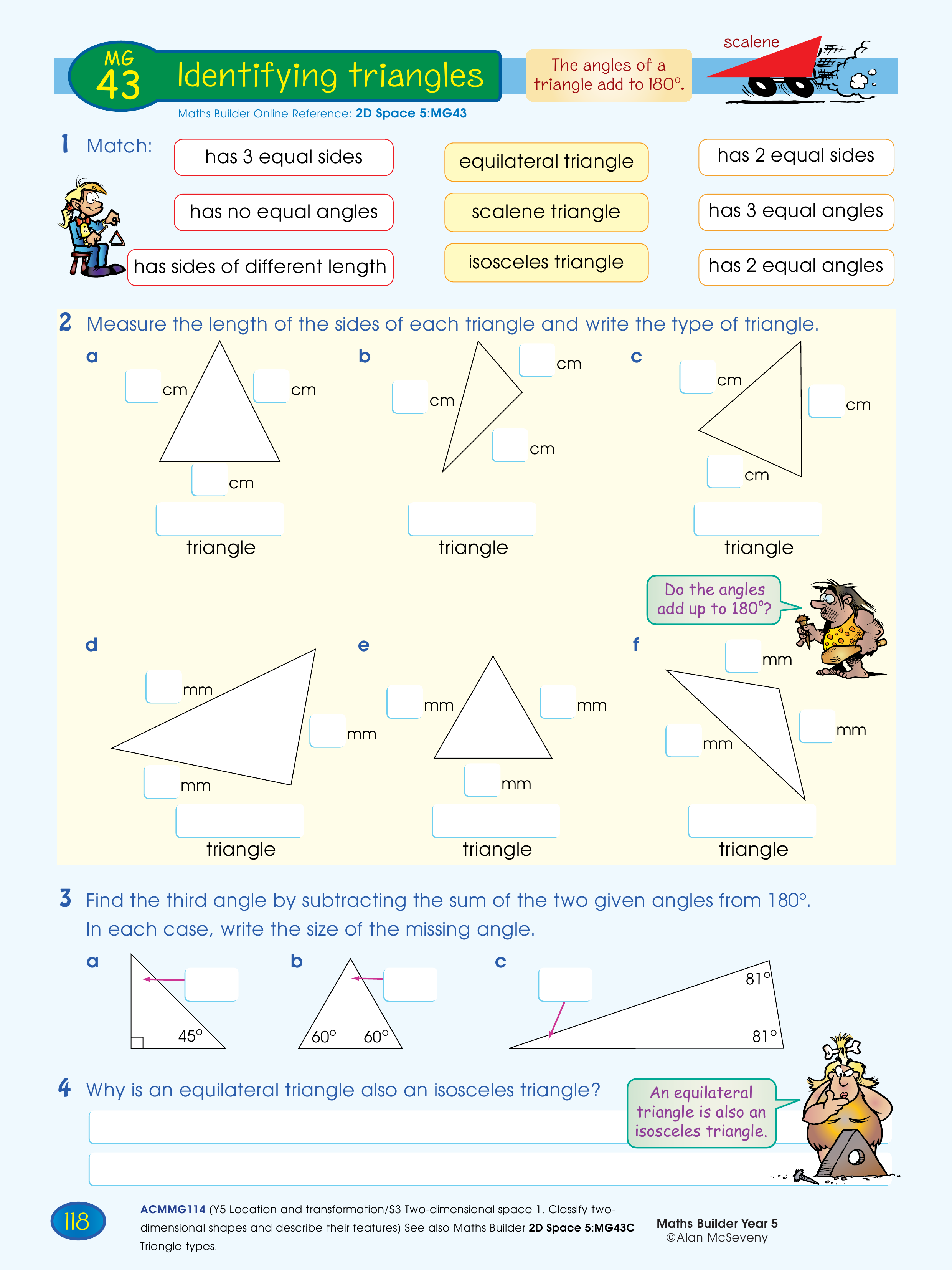 Identifying triangles — worksheet preview