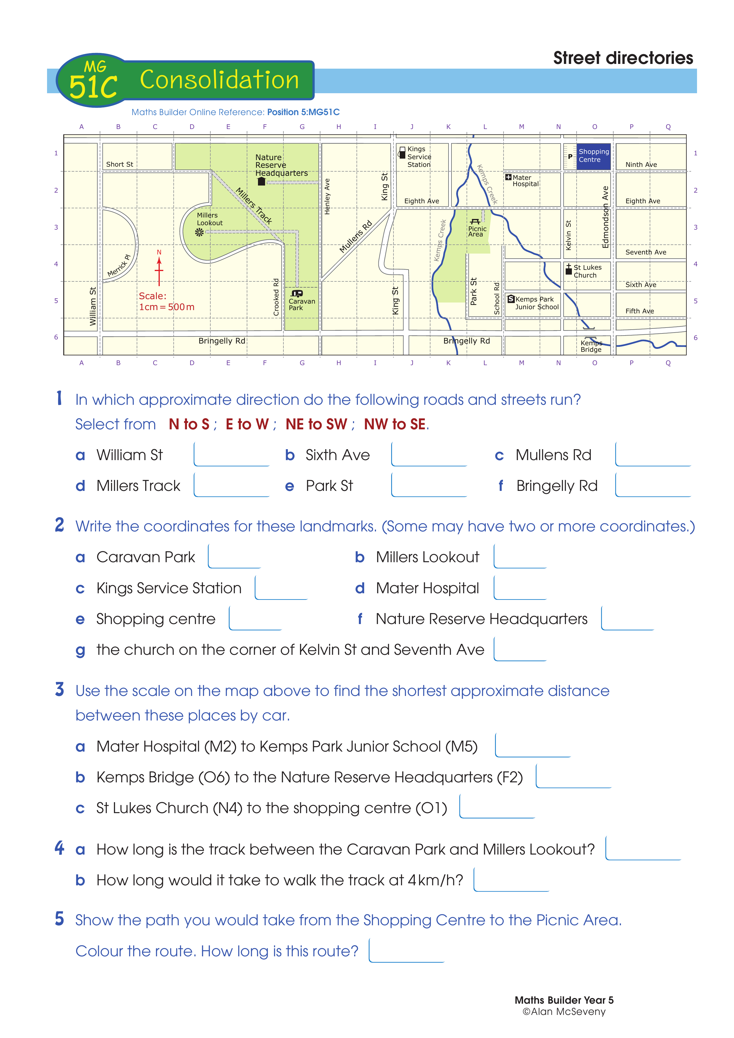 Street directories — worksheet preview