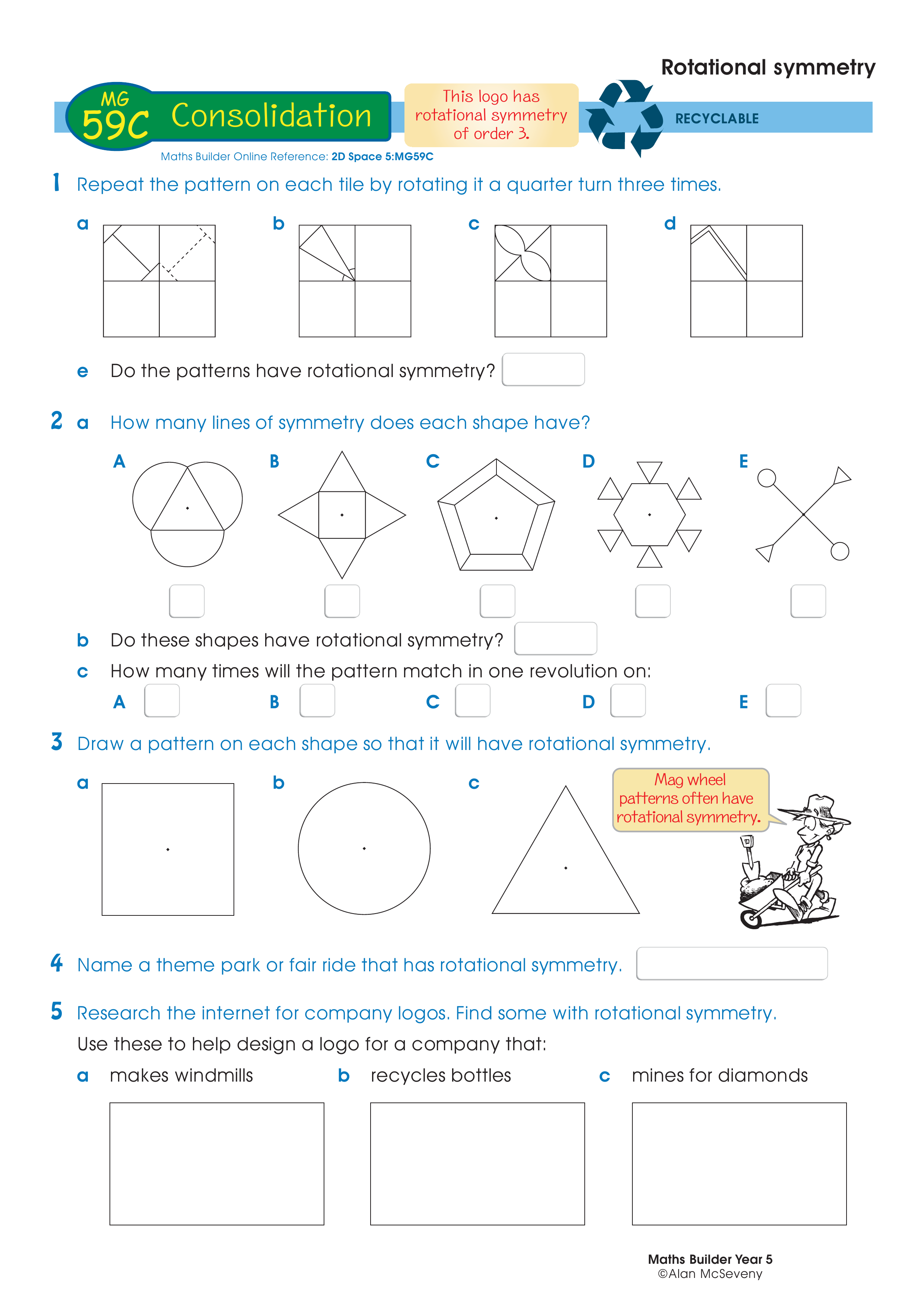 Rotational symmetry — worksheet preview