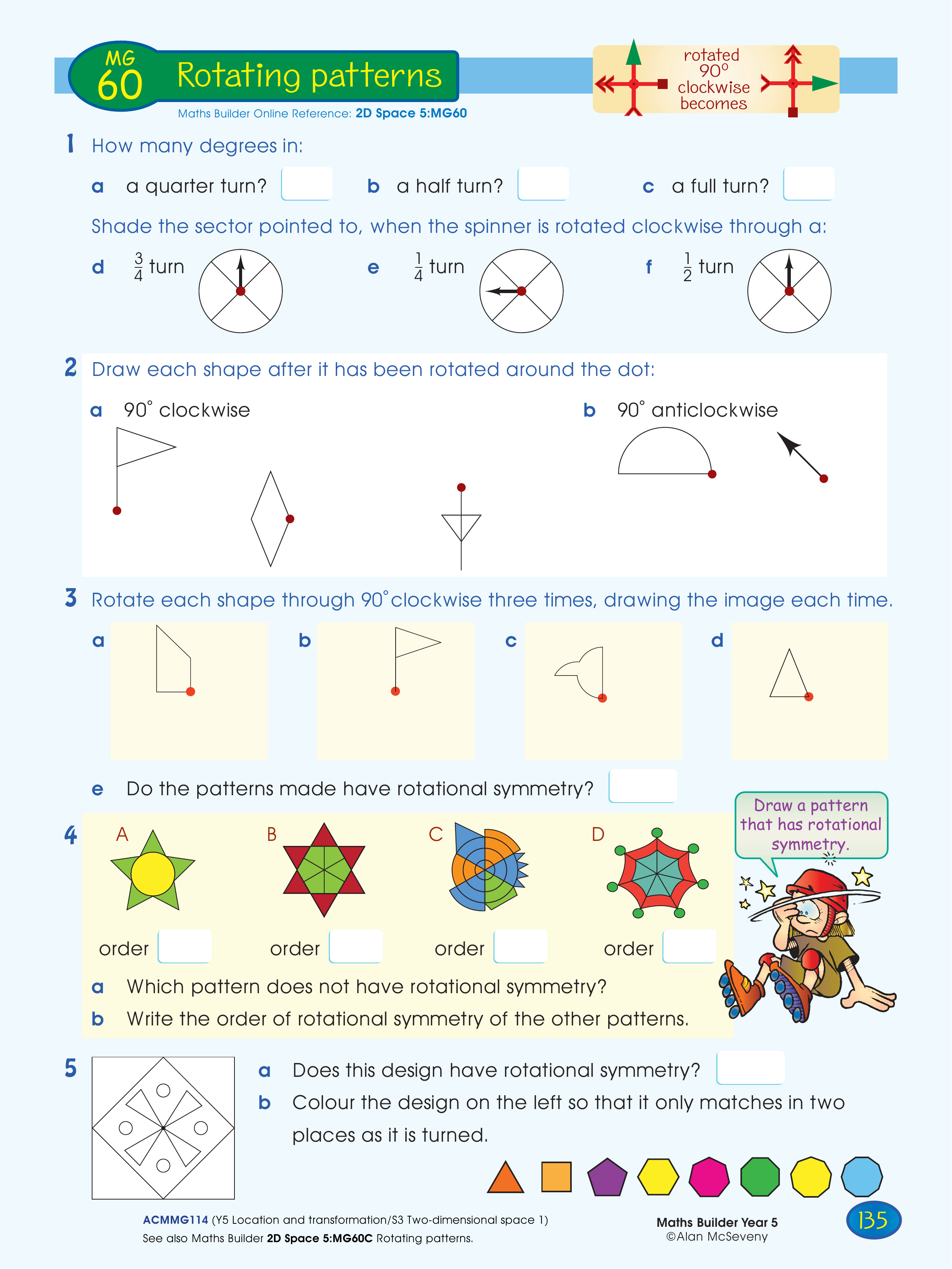 Rotating patterns — worksheet preview