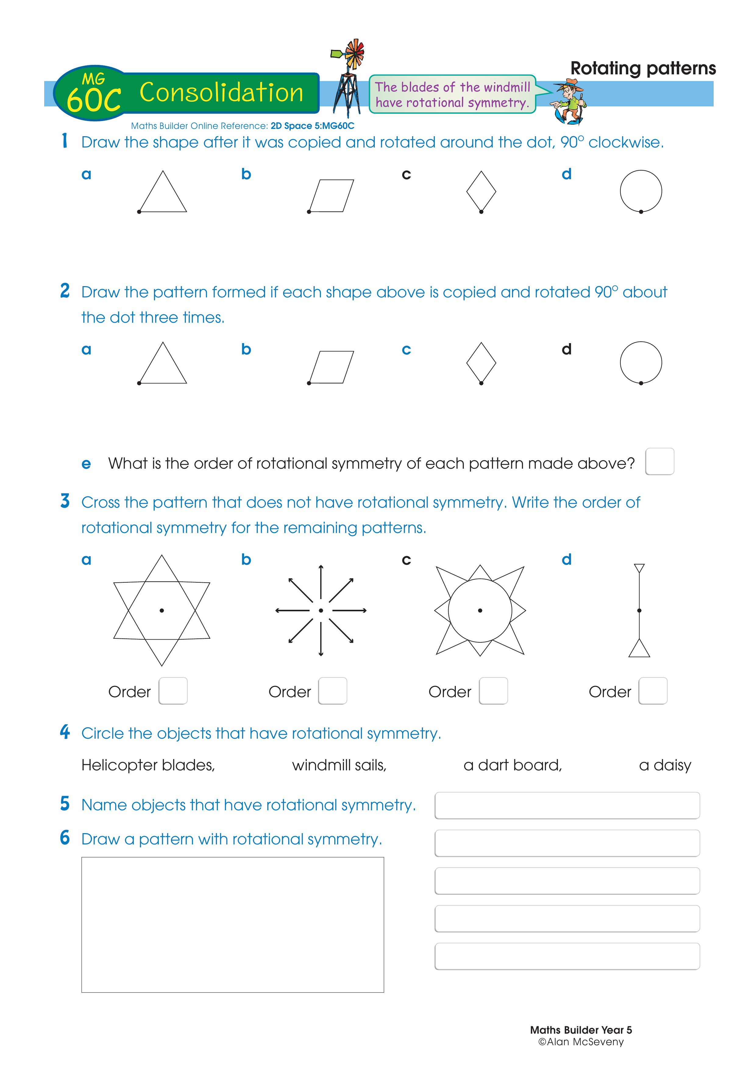 Rotating patterns — worksheet preview