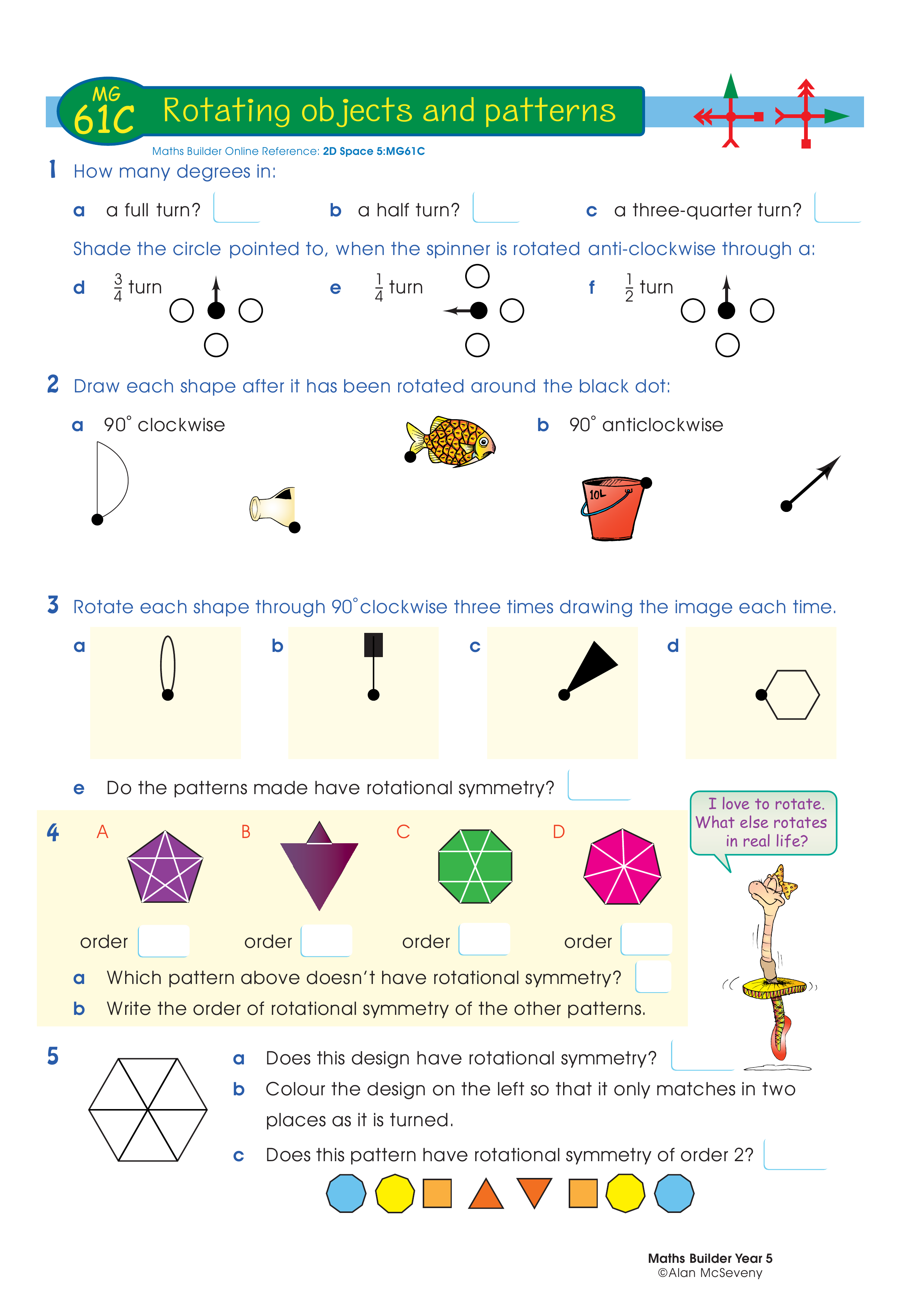 Rotating objects and patterns — worksheet preview