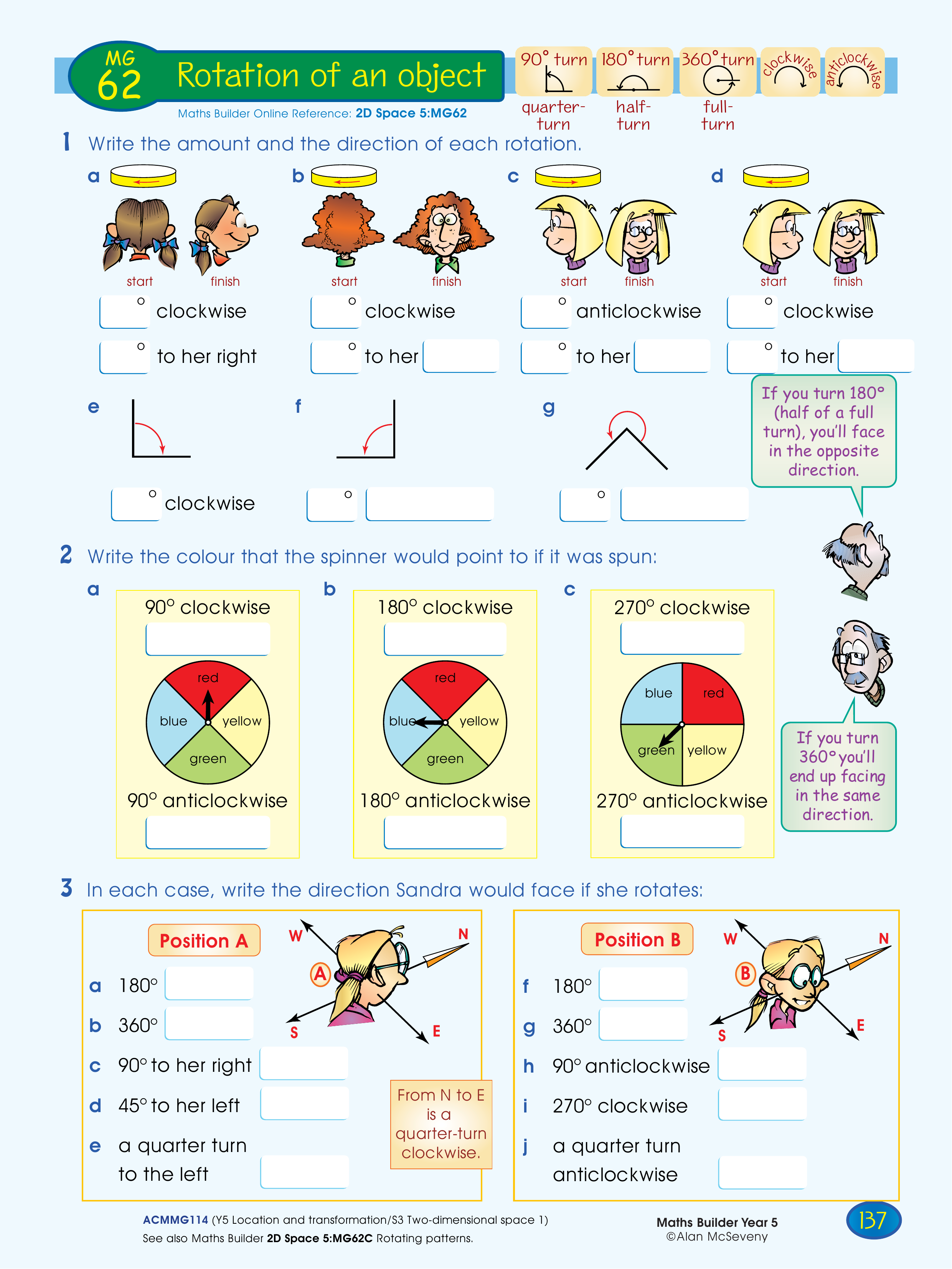 Rotation of an object — worksheet preview