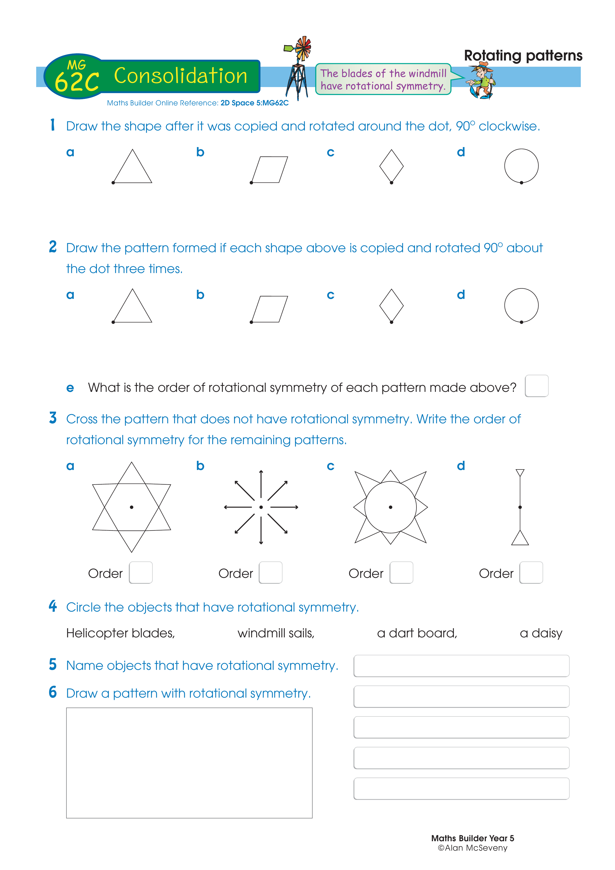 Rotating patterns — worksheet preview