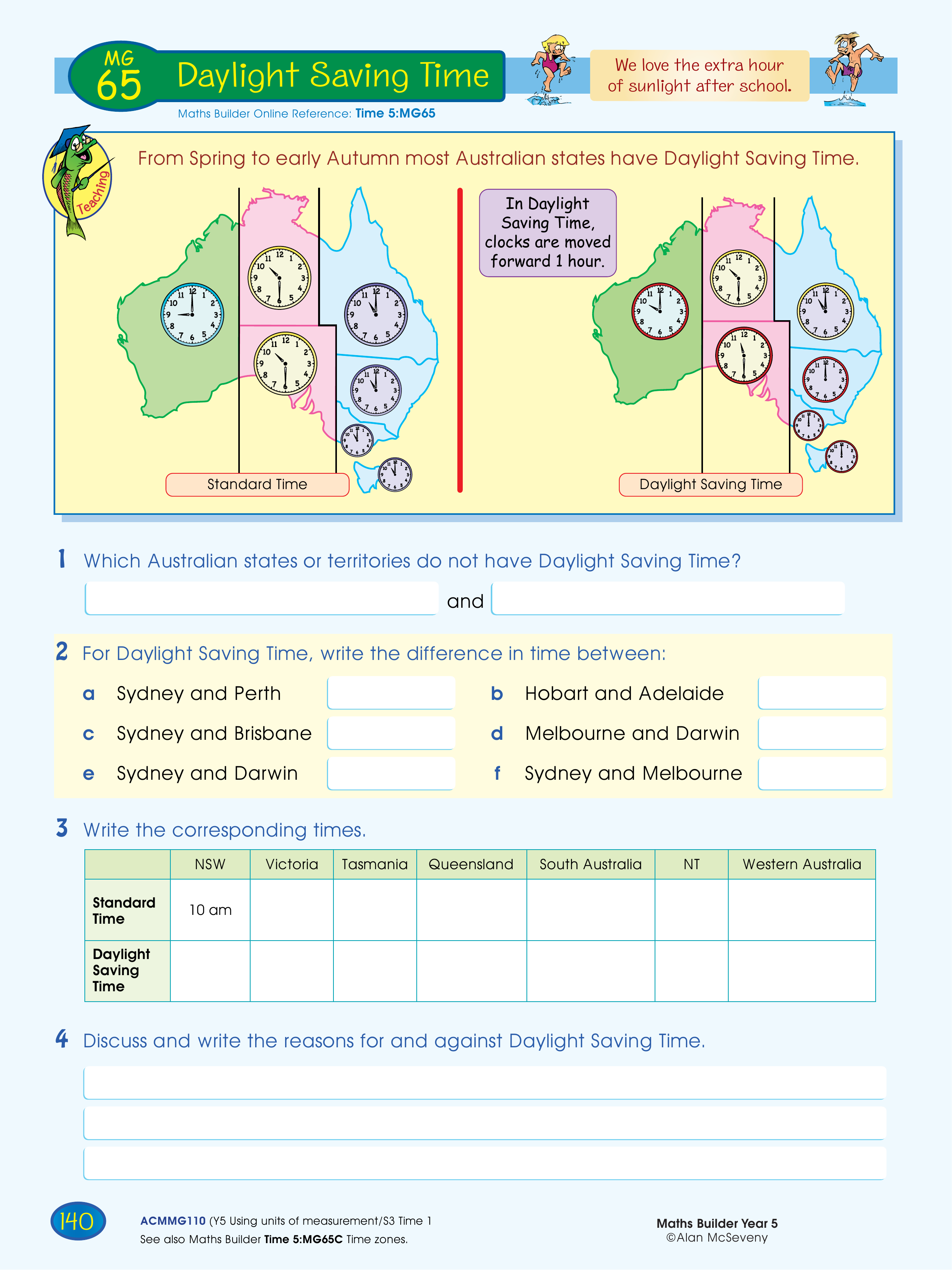 Daylight Saving Time — worksheet preview