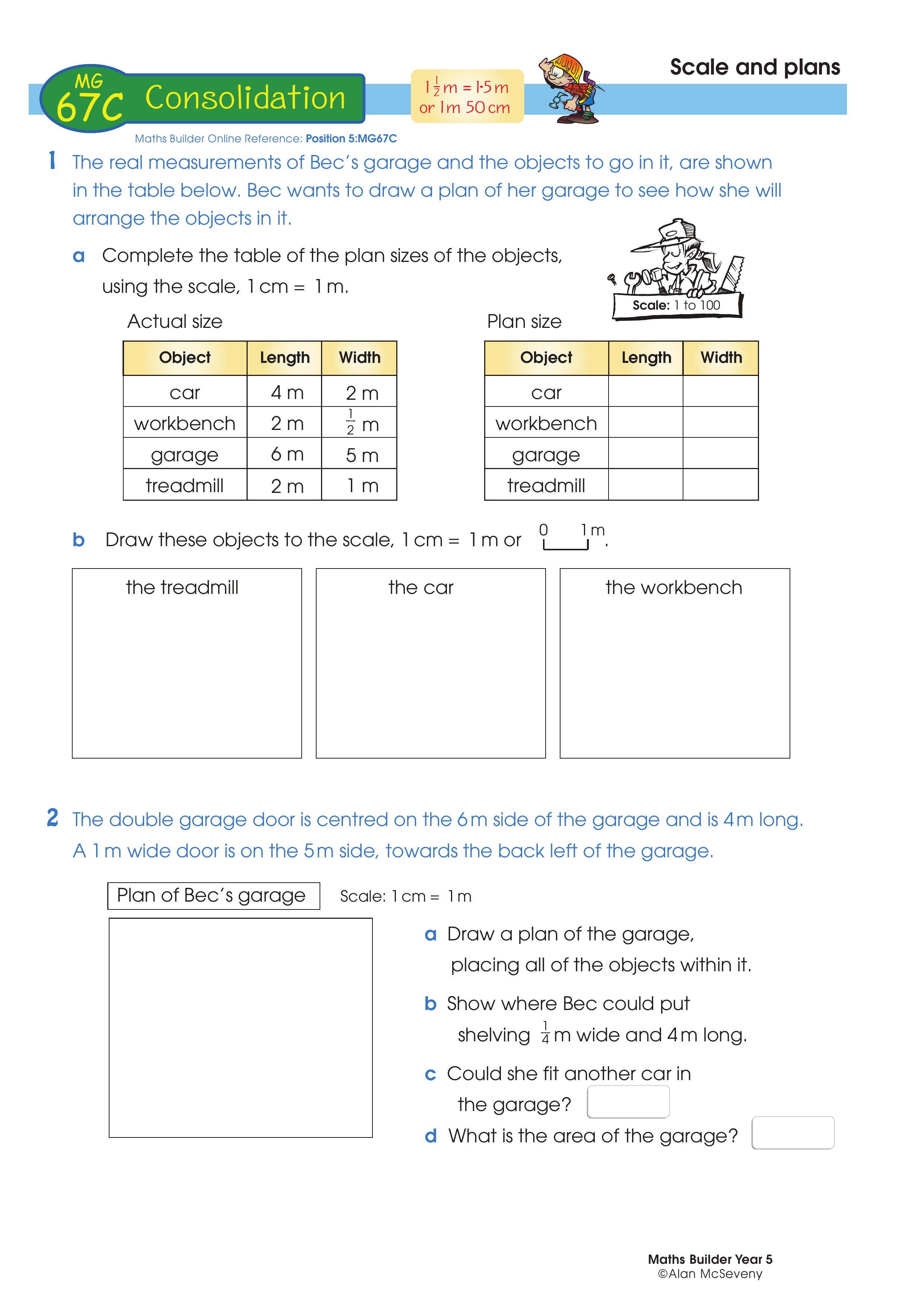 Scale and plans — worksheet preview