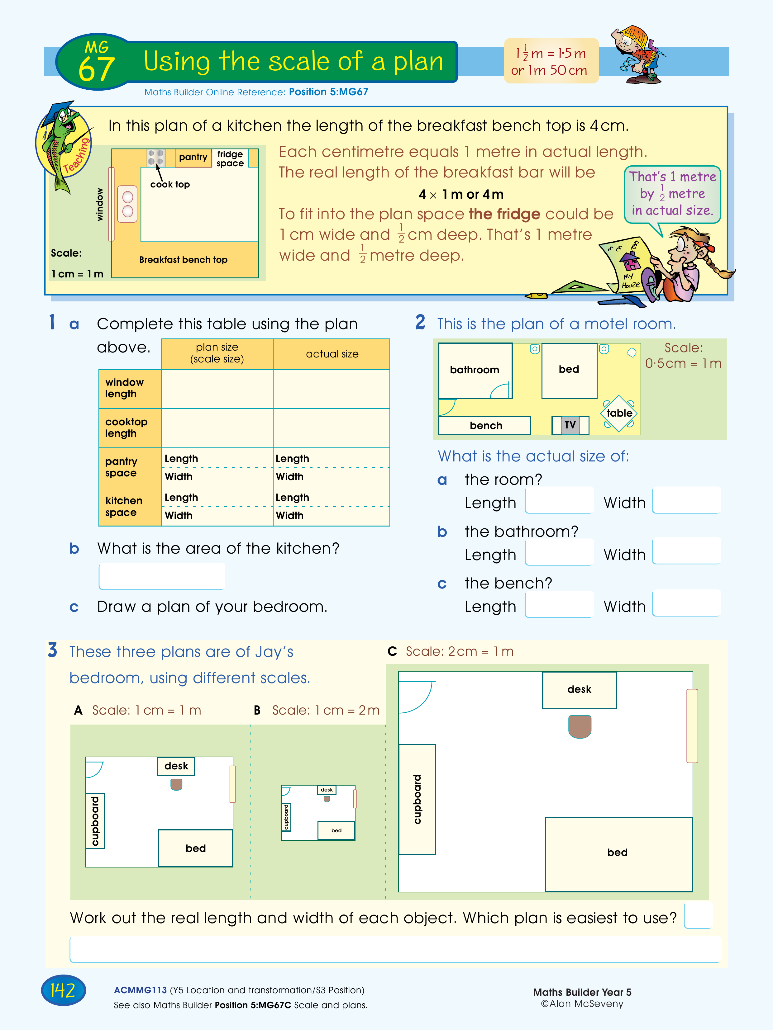 Using the scale of a plan — worksheet preview