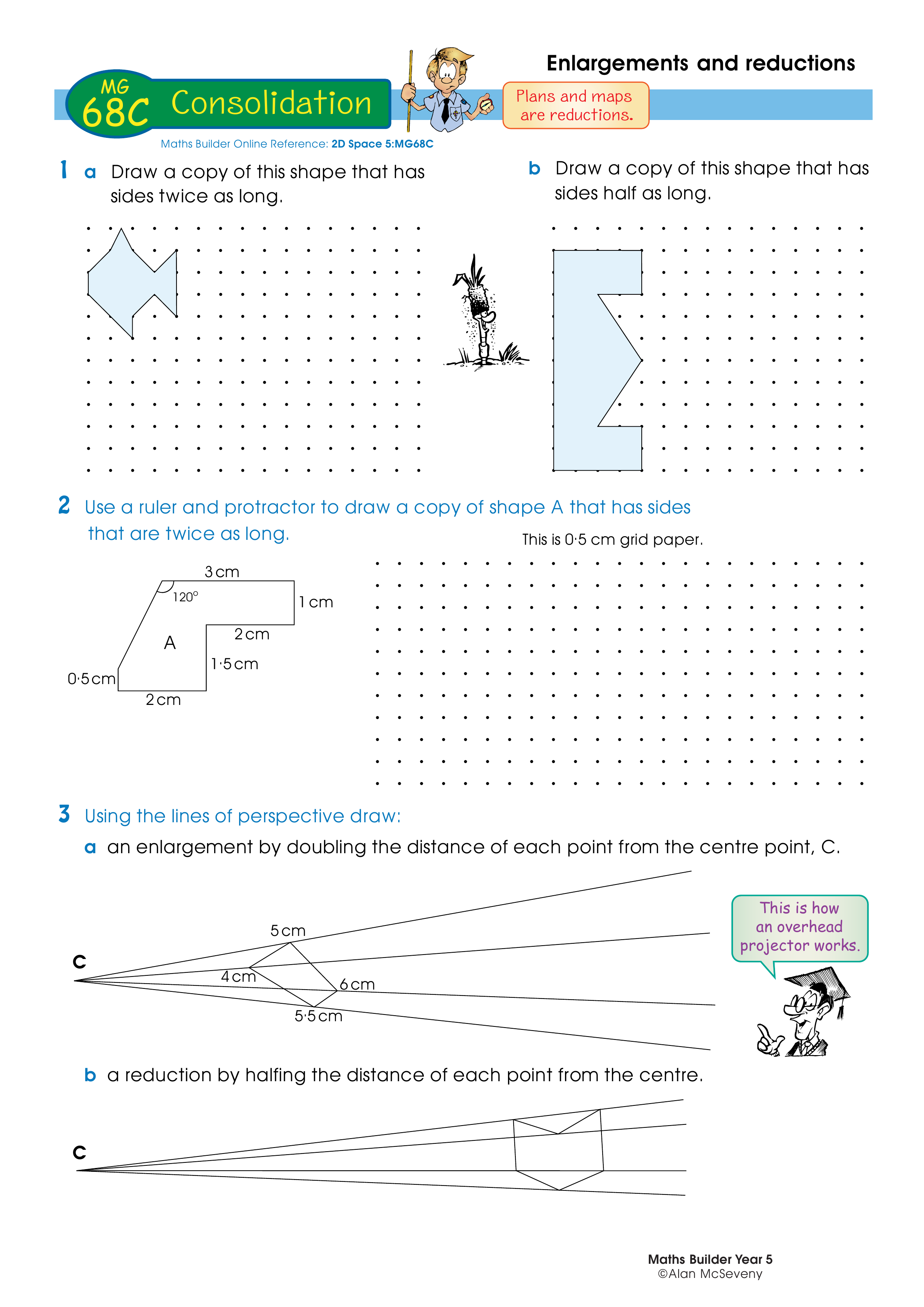 Enlargements and reductions — worksheet preview