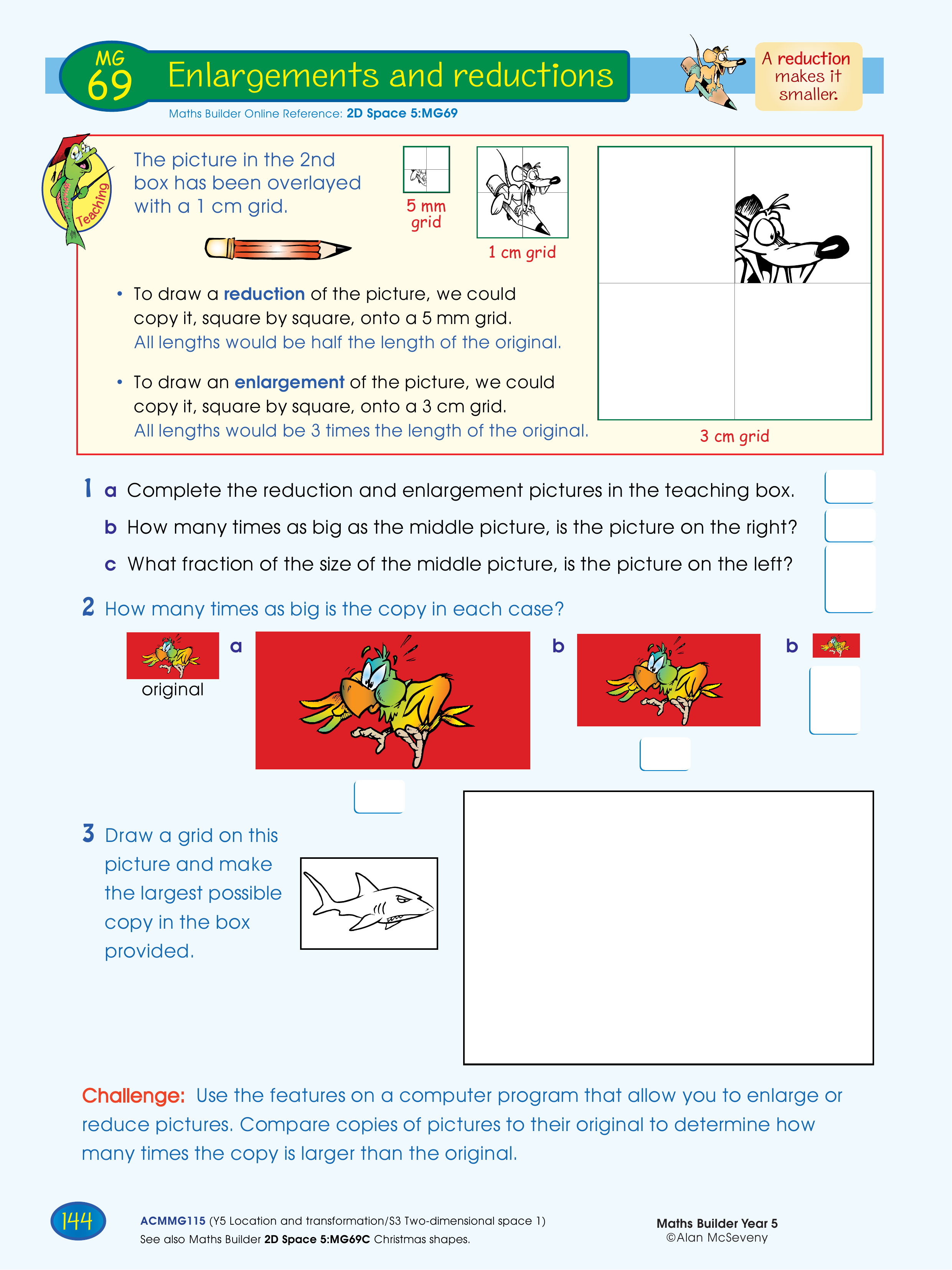 Enlargements and reductions — worksheet preview