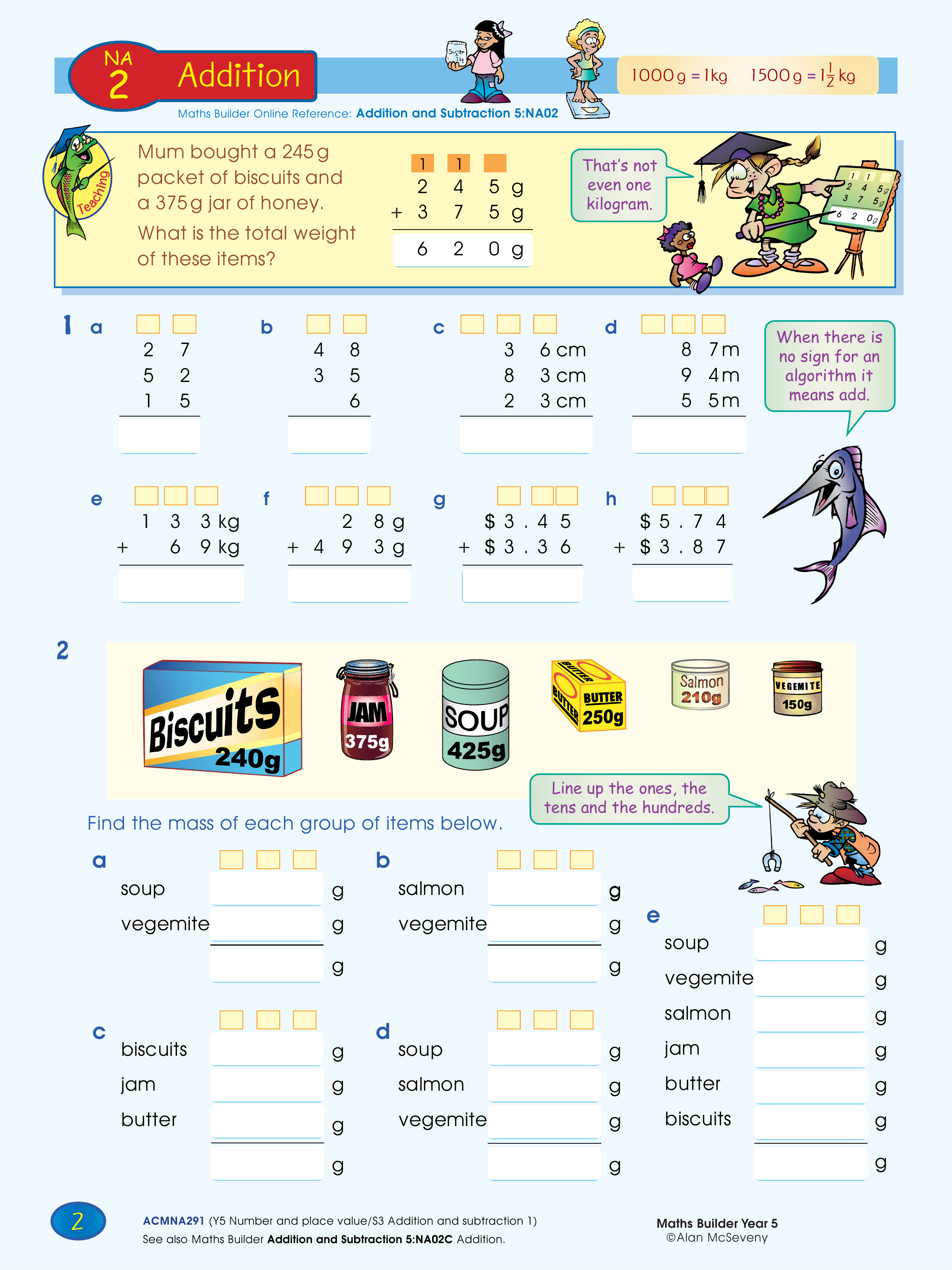 Addition — worksheet preview