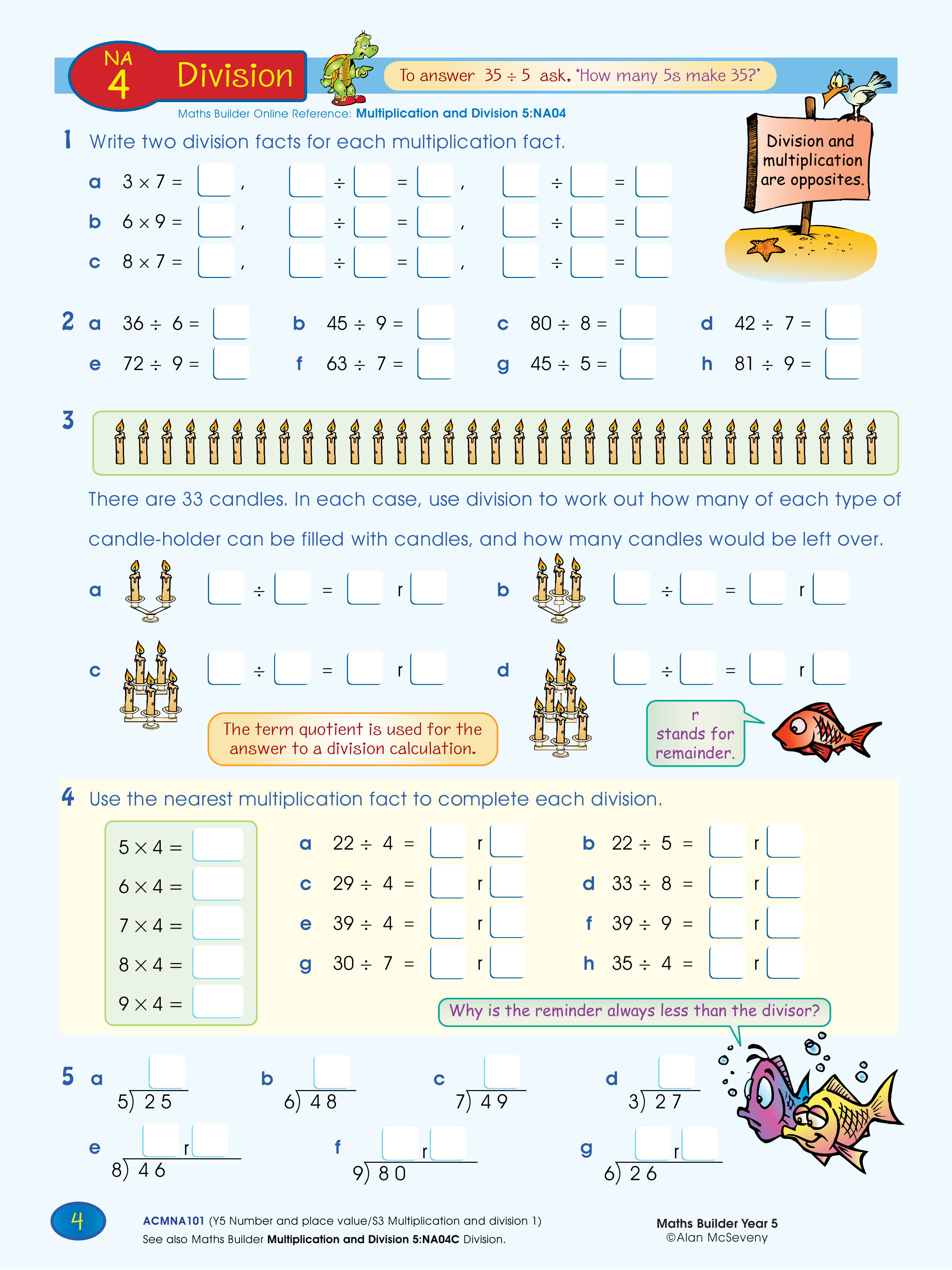 Division — worksheet preview