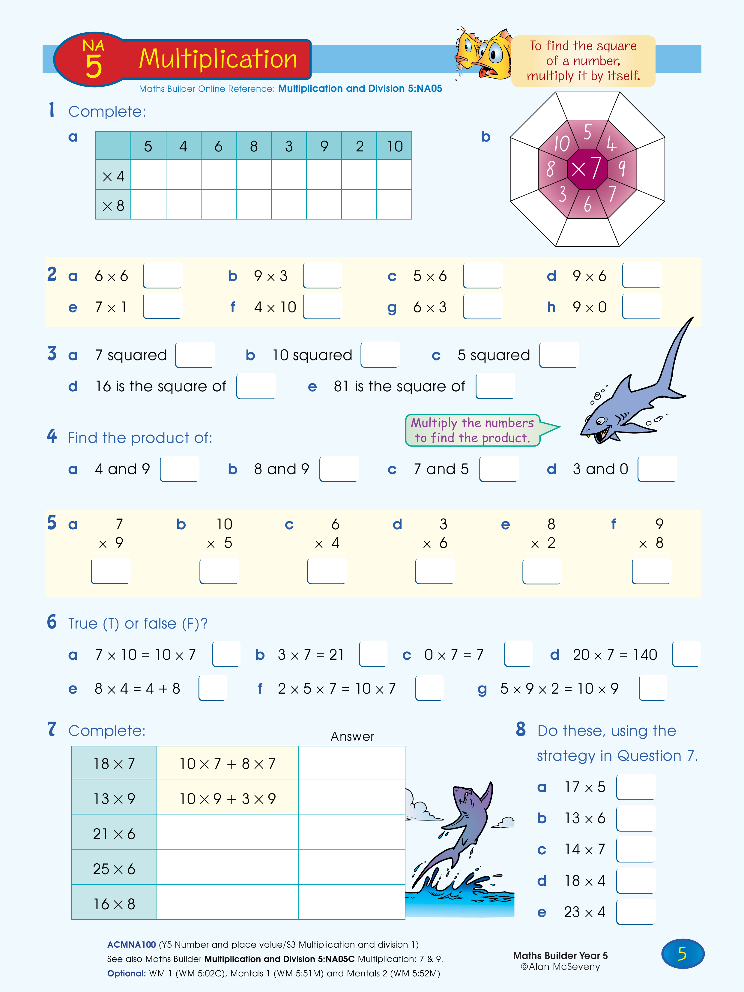 Multiplication — worksheet preview