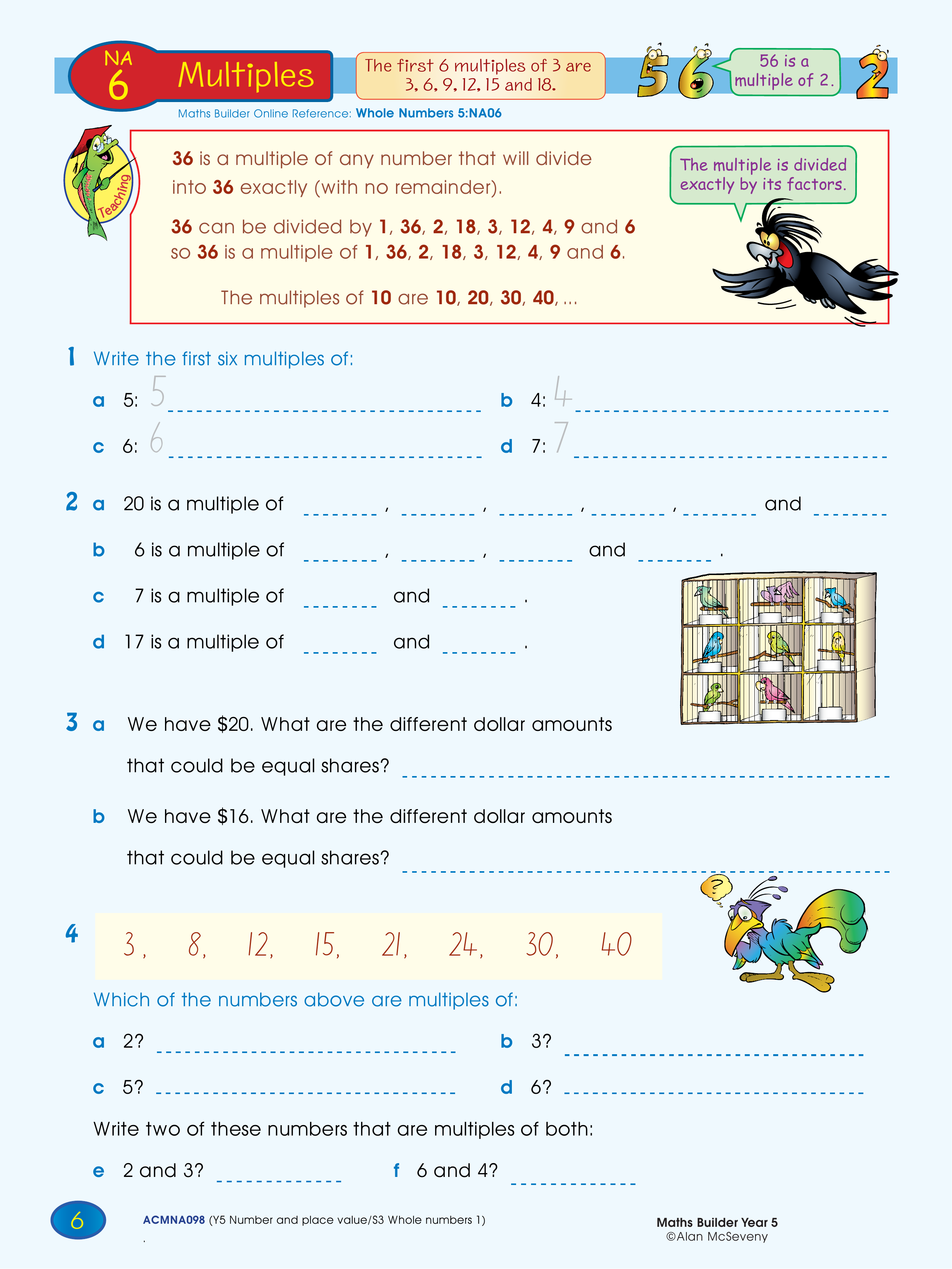Multiples — worksheet preview