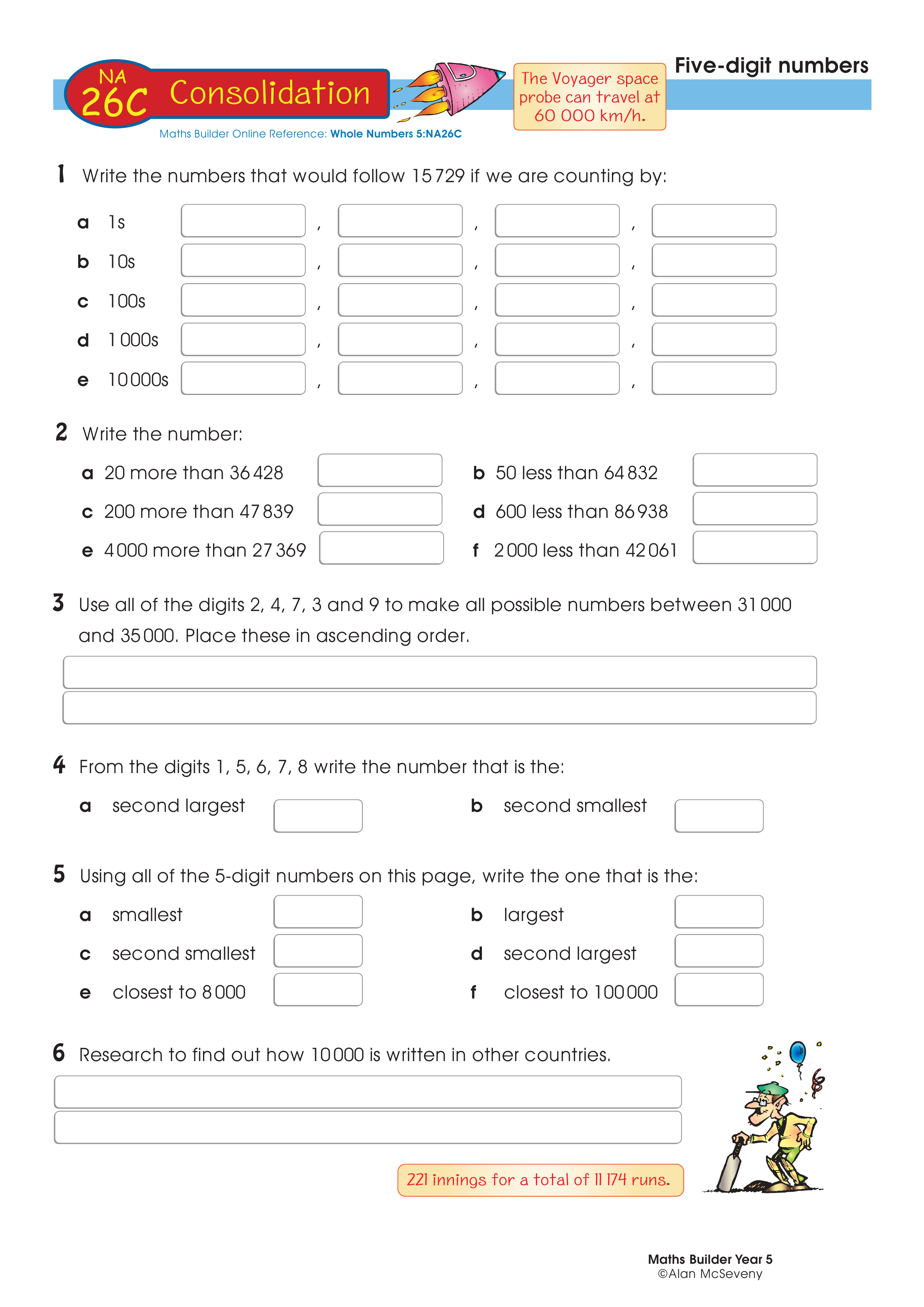 Five-digit numbers — worksheet preview