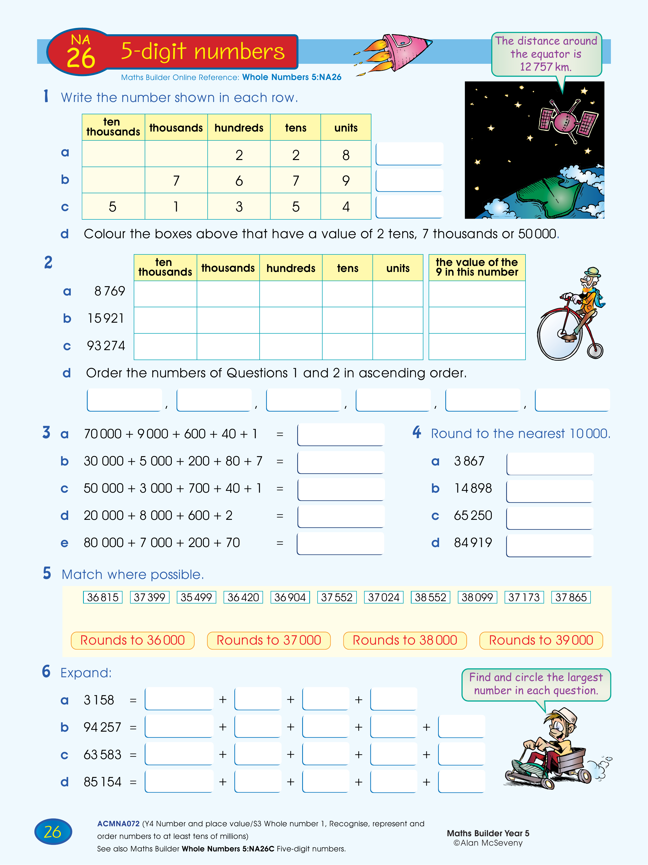 5-digit numbers — worksheet preview