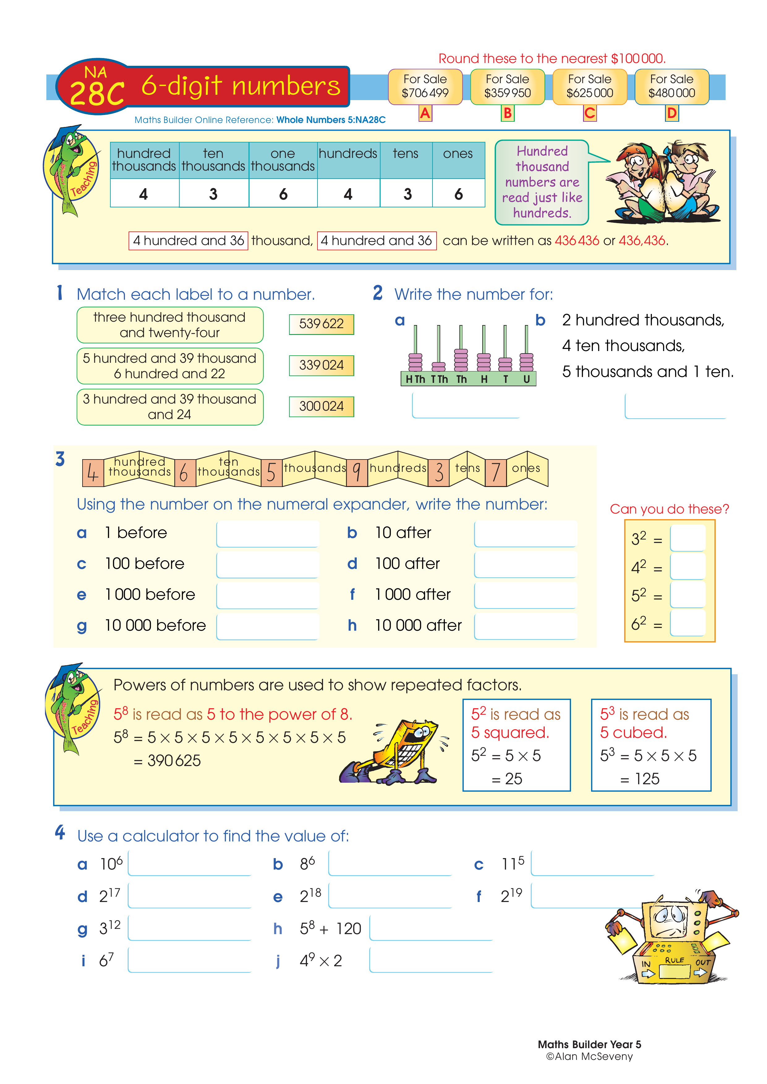 6-digit numbers — worksheet preview