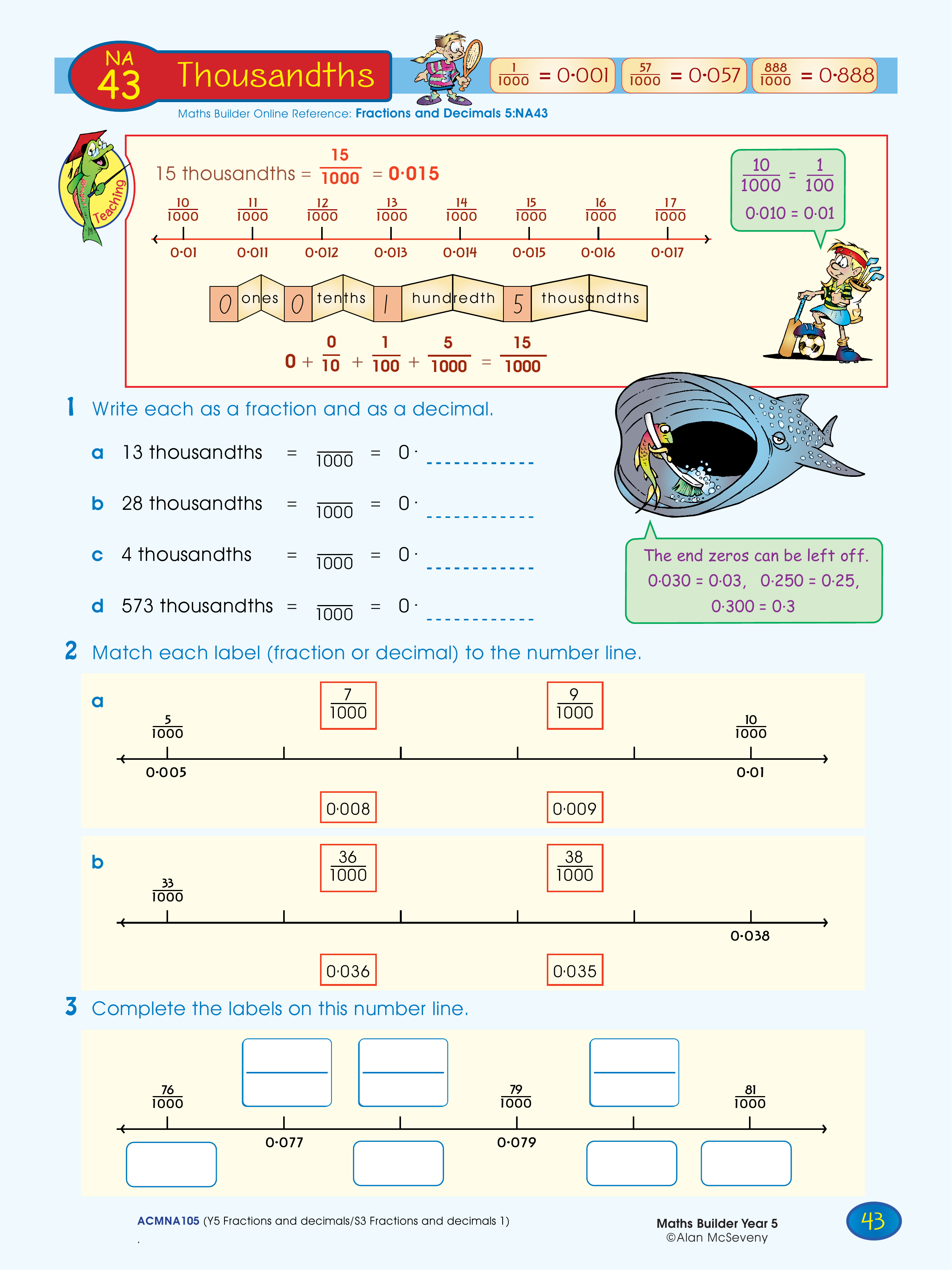 Thousandths — worksheet preview