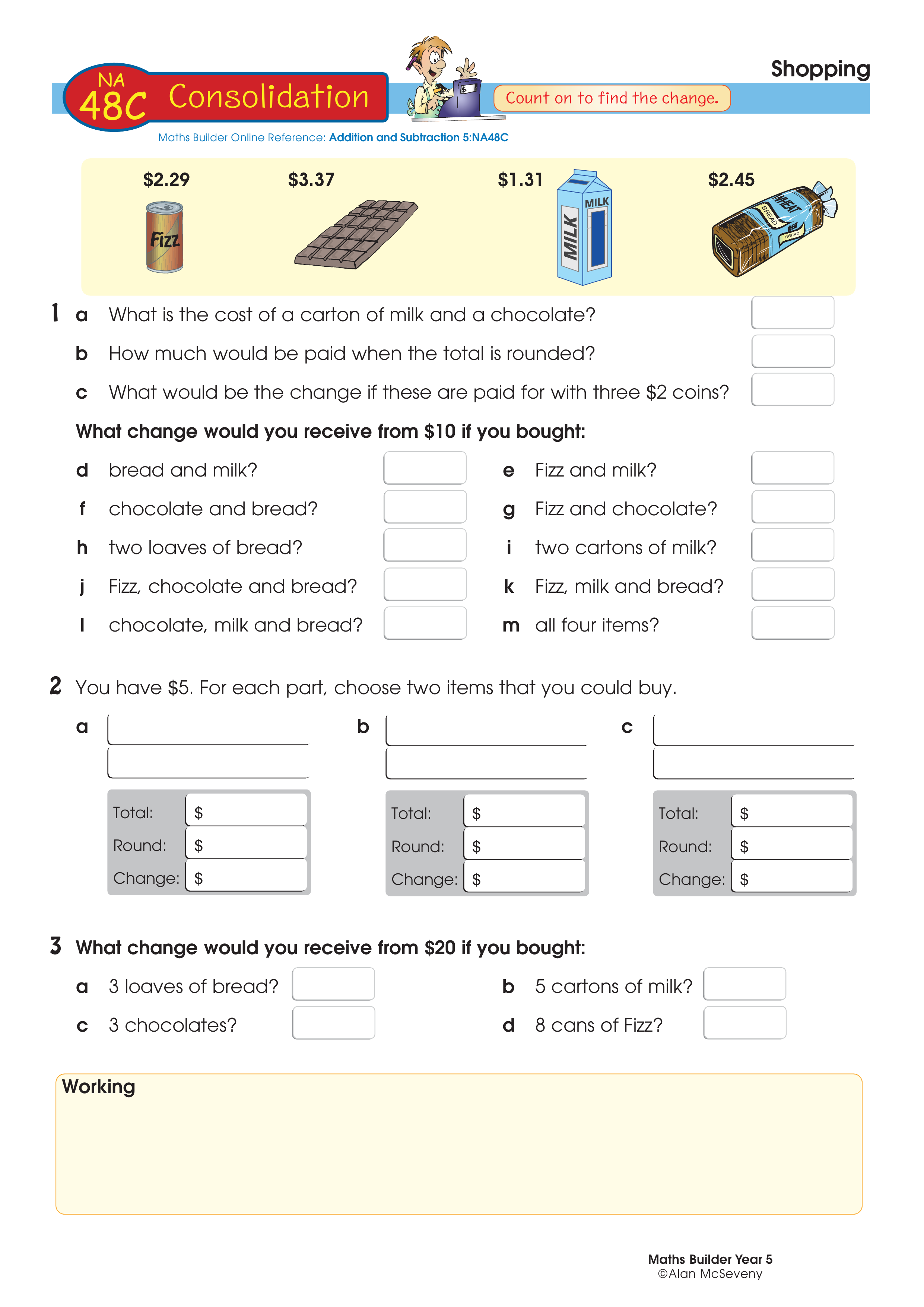 Shopping — worksheet preview