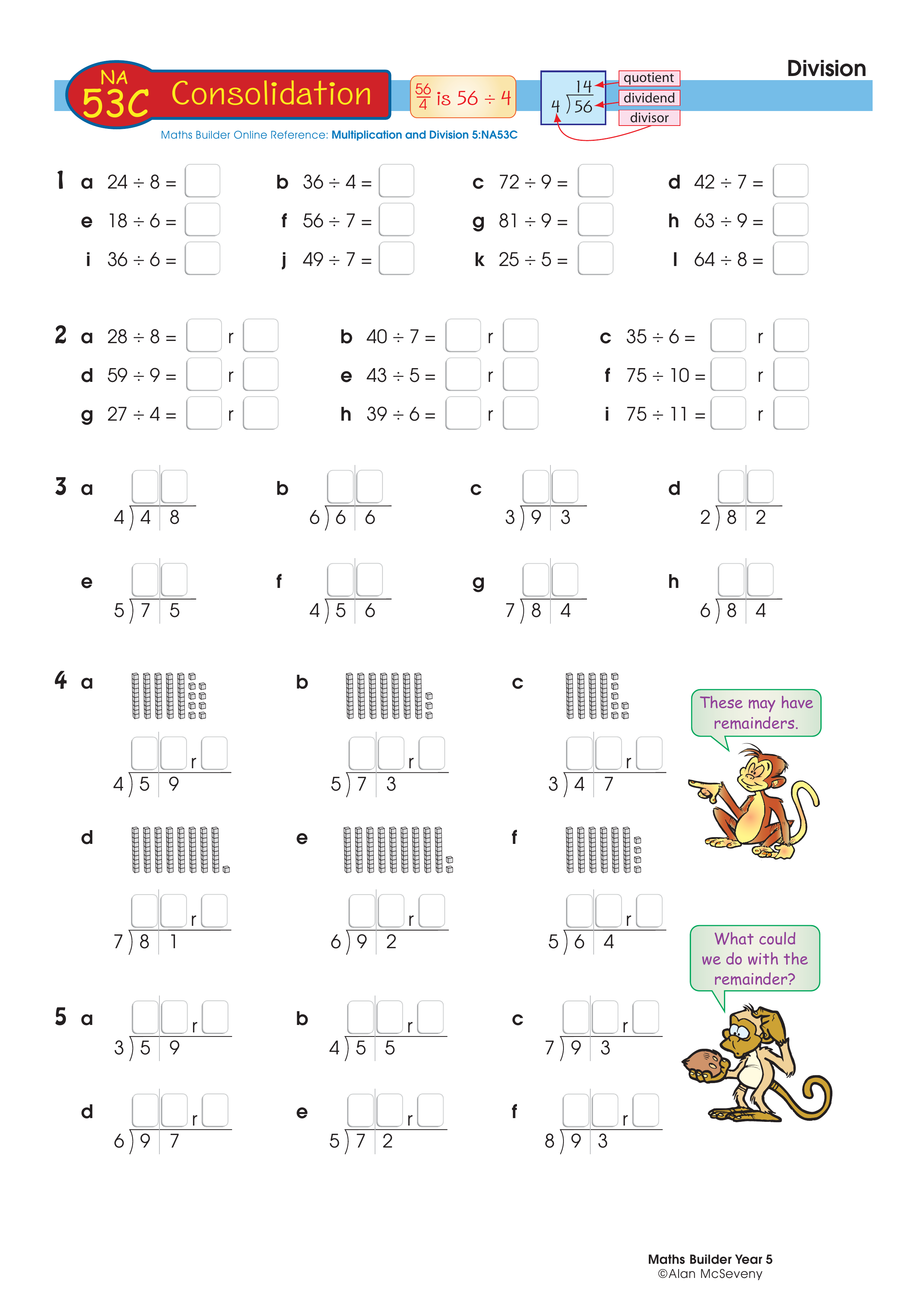 Division — worksheet preview