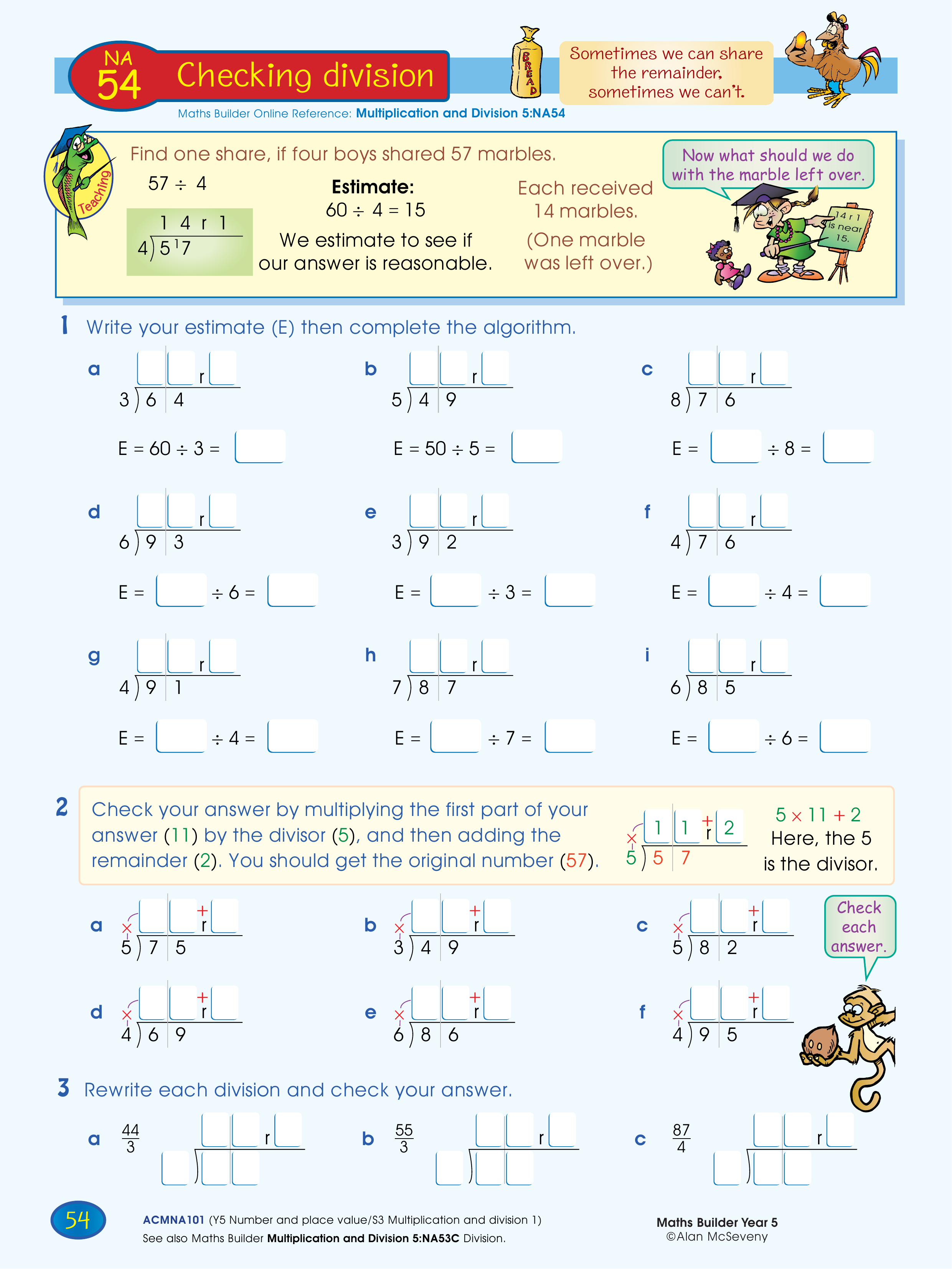 Checking division — worksheet preview