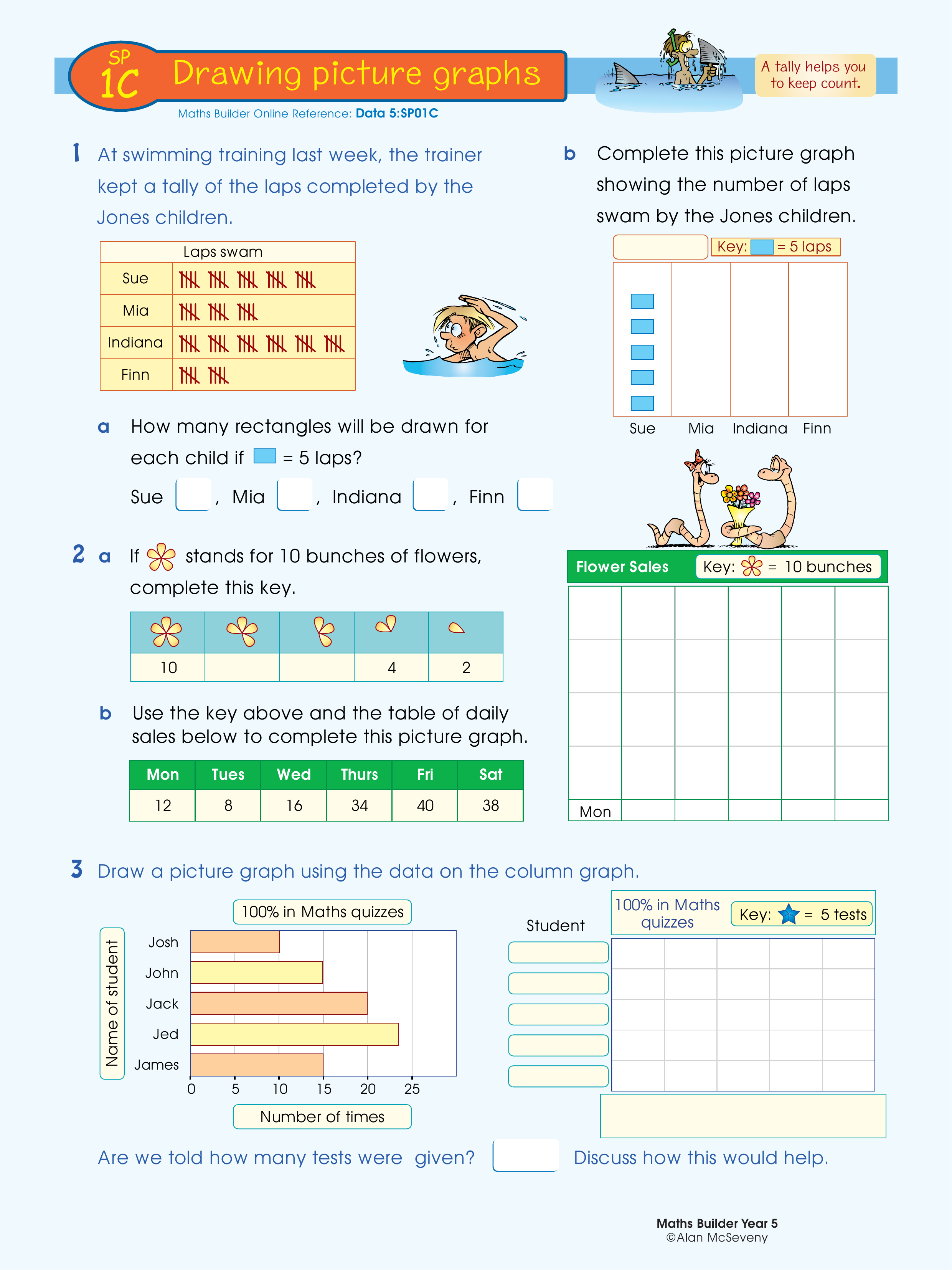 Drawing picture graphs — worksheet preview