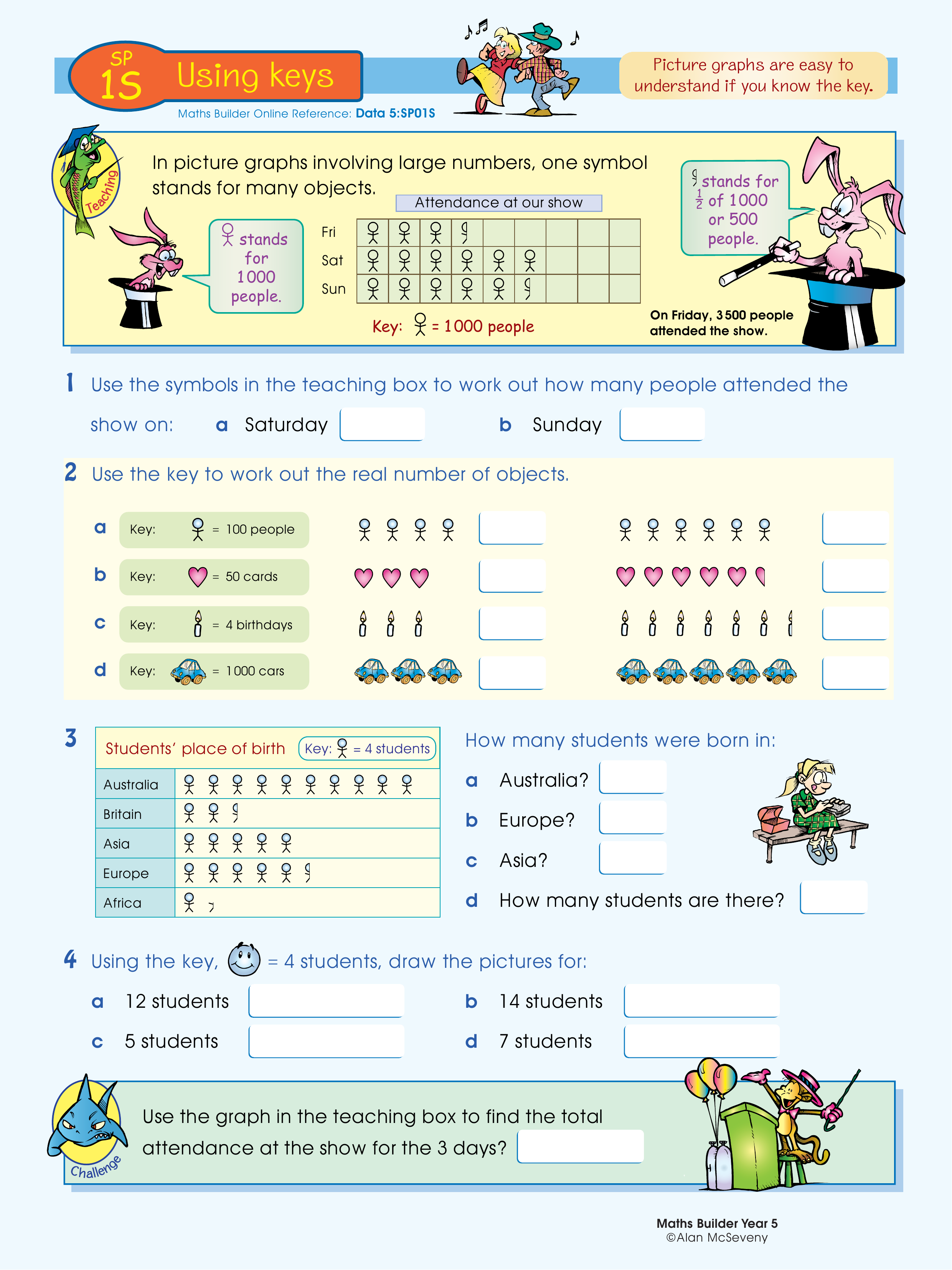 Using keys — worksheet preview