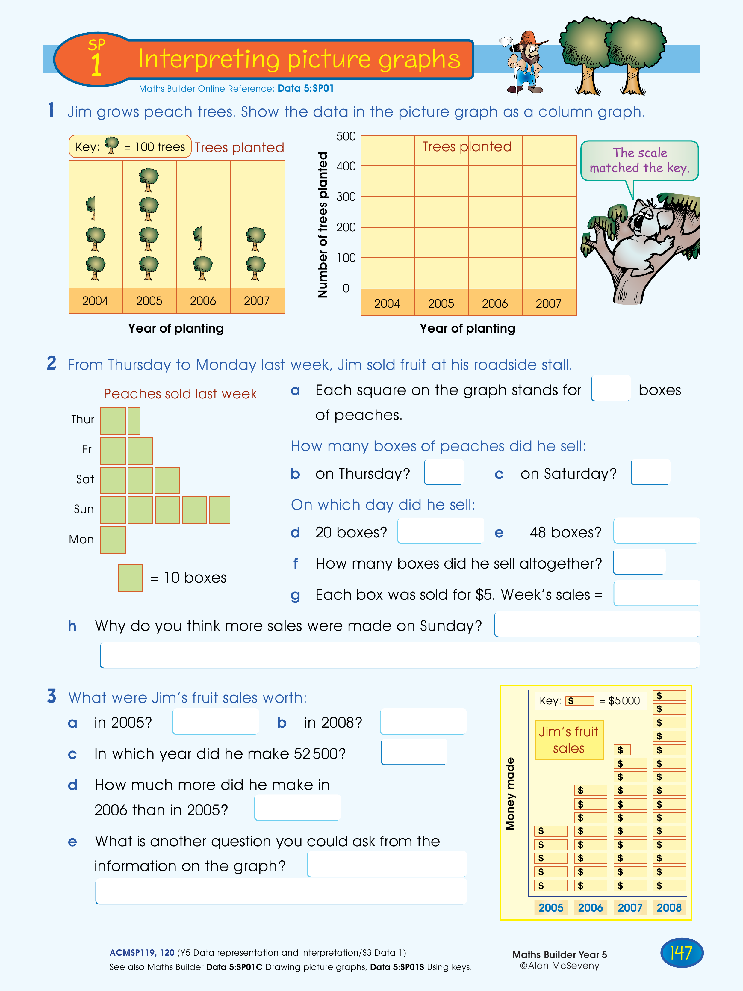 Interpreting picture graphs — worksheet preview